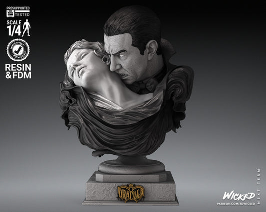 Dracula (Fan Art) BUST - 4 or 8 scale (290mm or 145mm) - 3D Print