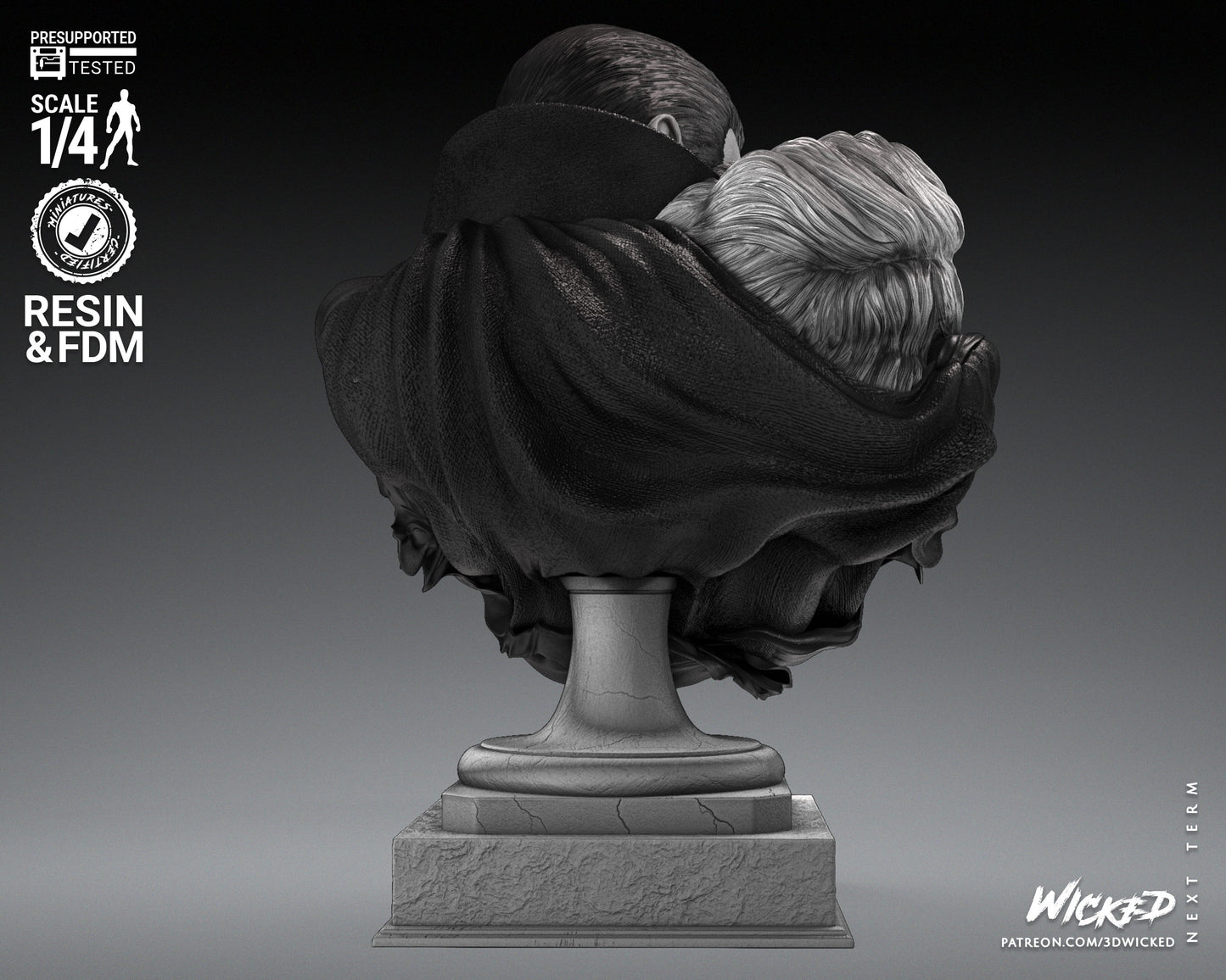 Dracula (Fan Art) BUST - 4 or 8 scale (290mm or 145mm) - 3D Print
