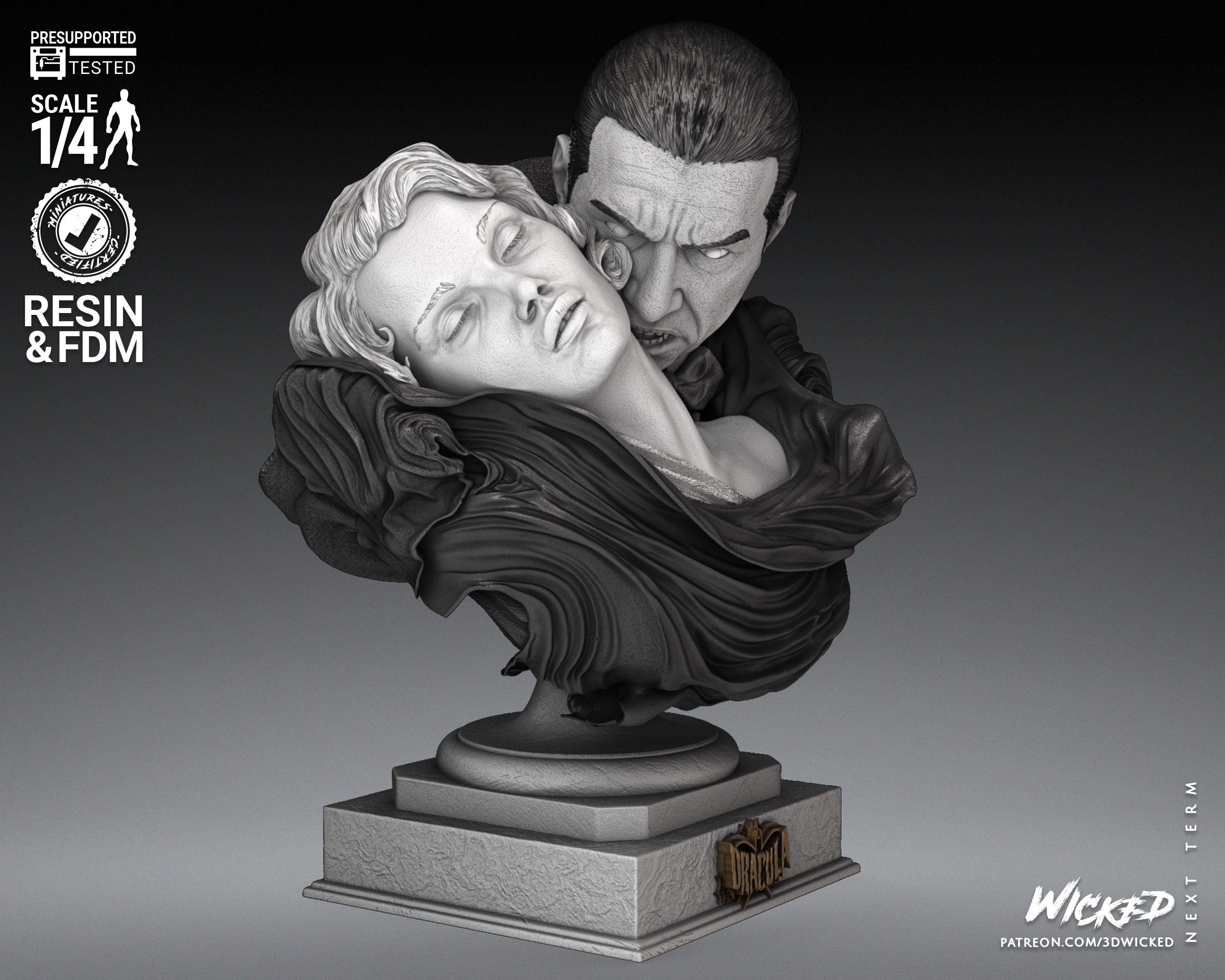 Dracula (Fan Art) BUST - 4 or 8 scale (290mm or 145mm) - 3D Print