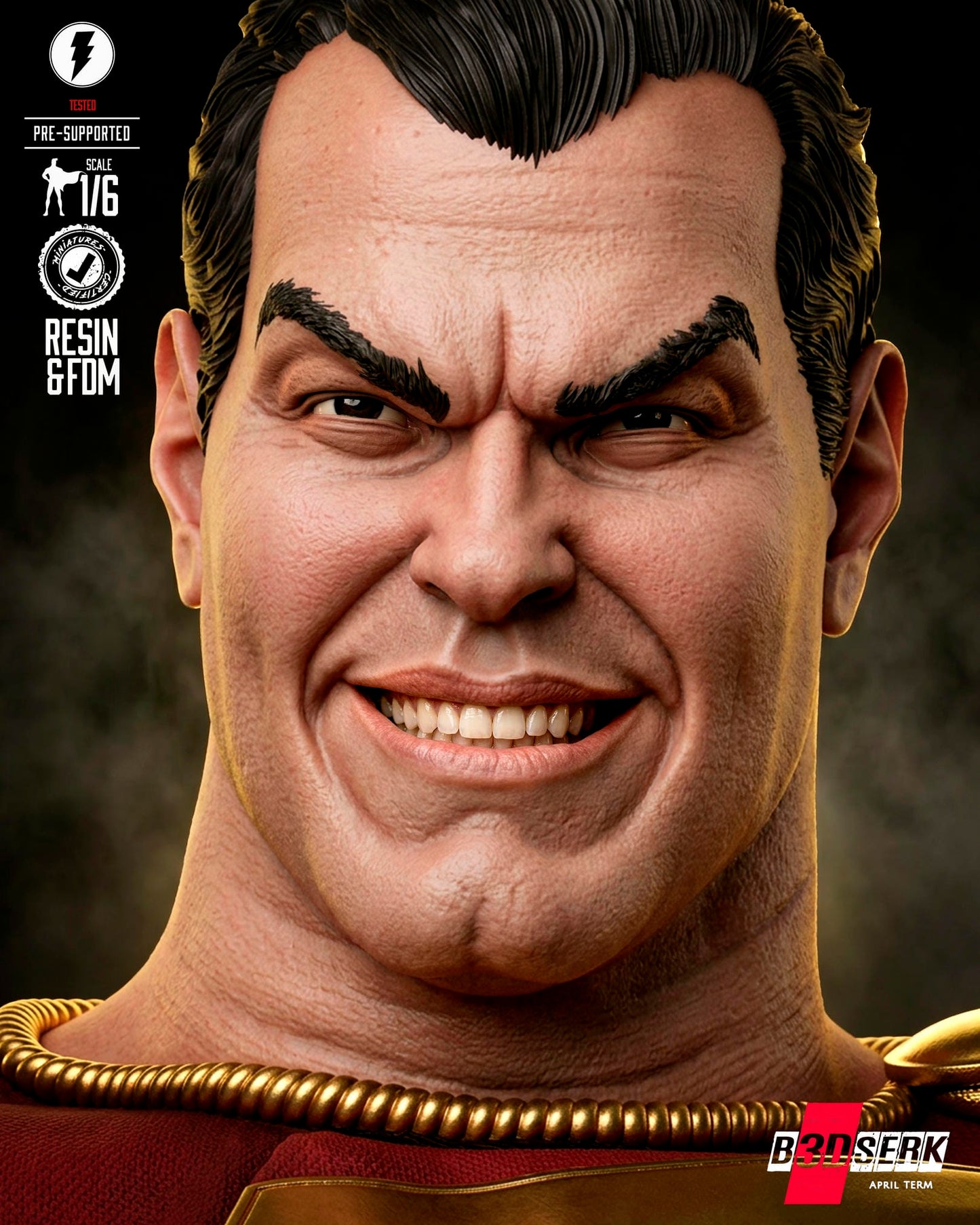 Shazam (Statue) 3D Model Kit - 6 or 12 scale (Fan Art)