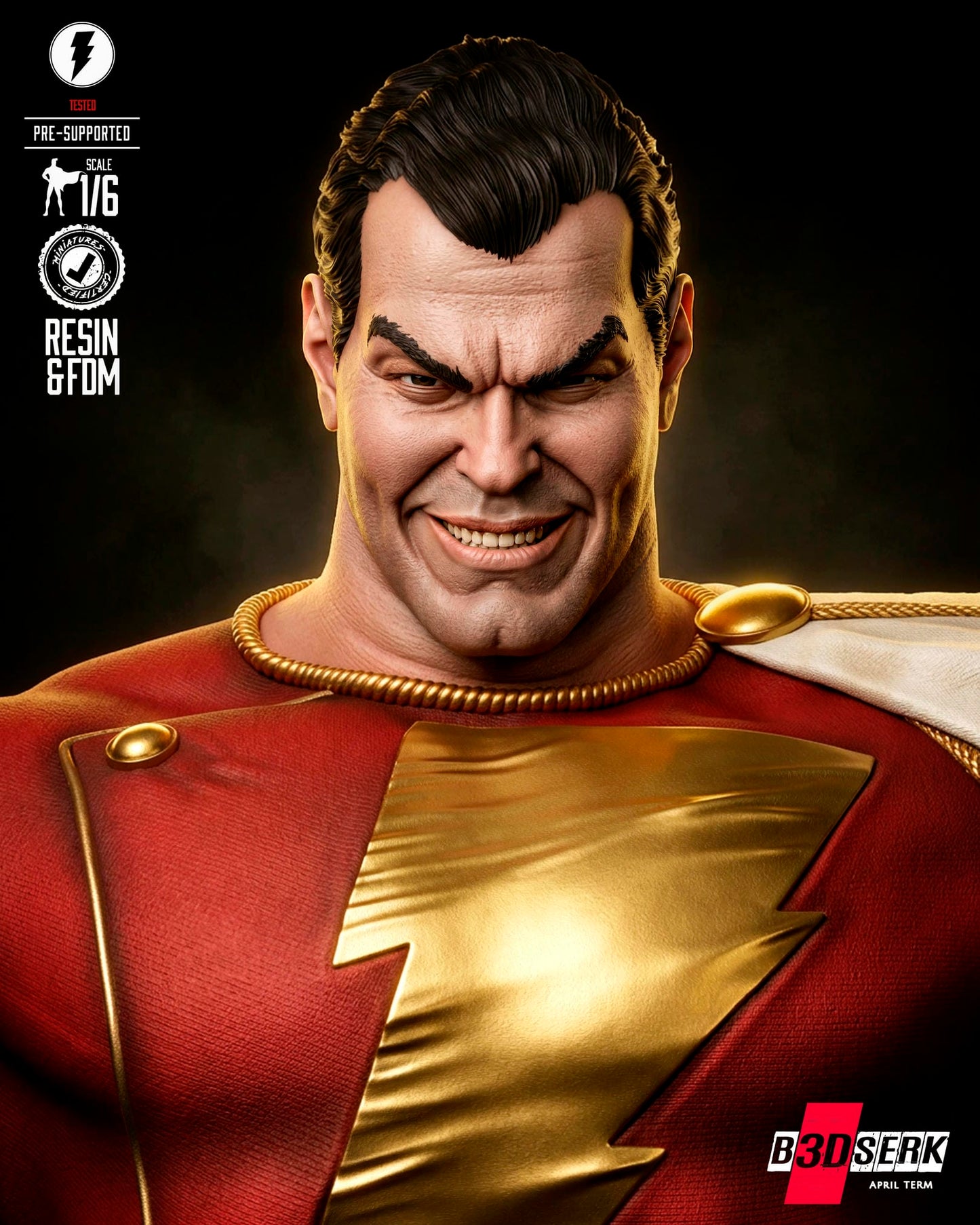 Shazam (Statue) 3D Model Kit - 6 or 12 scale (Fan Art)