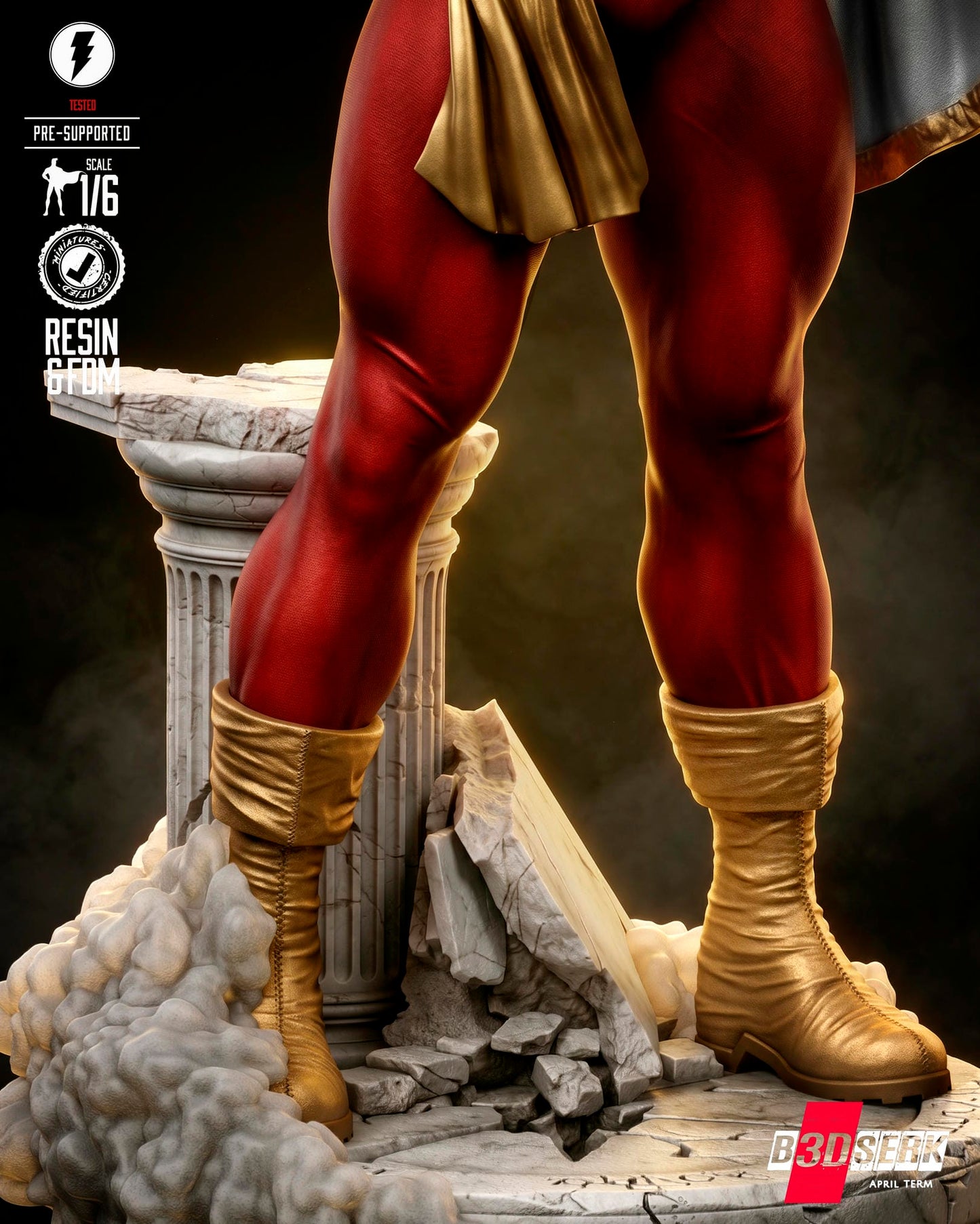 Shazam (Statue) 3D Model Kit - 6 or 12 scale (Fan Art)