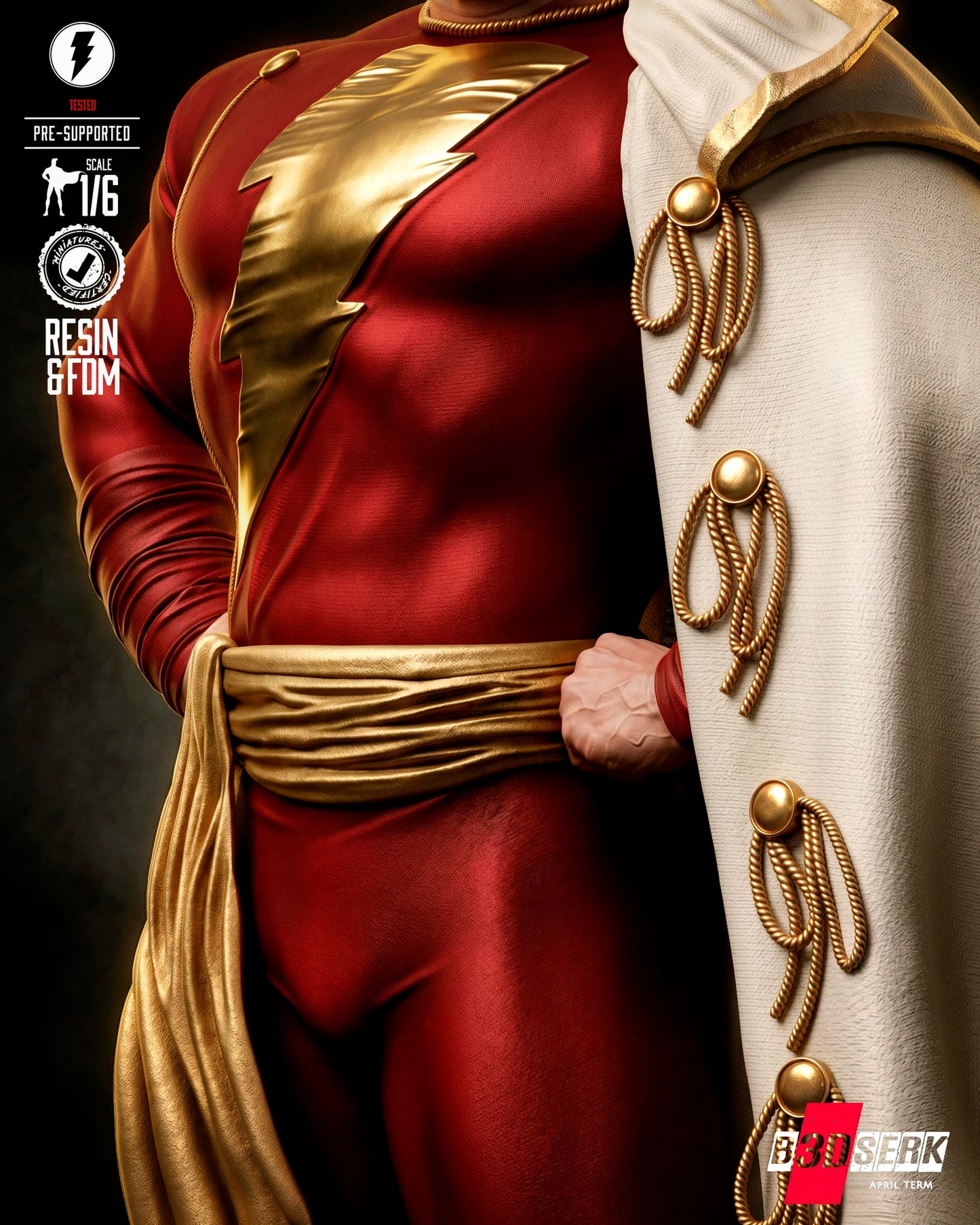 Shazam (Statue) 3D Model Kit - 6 or 12 scale (Fan Art)