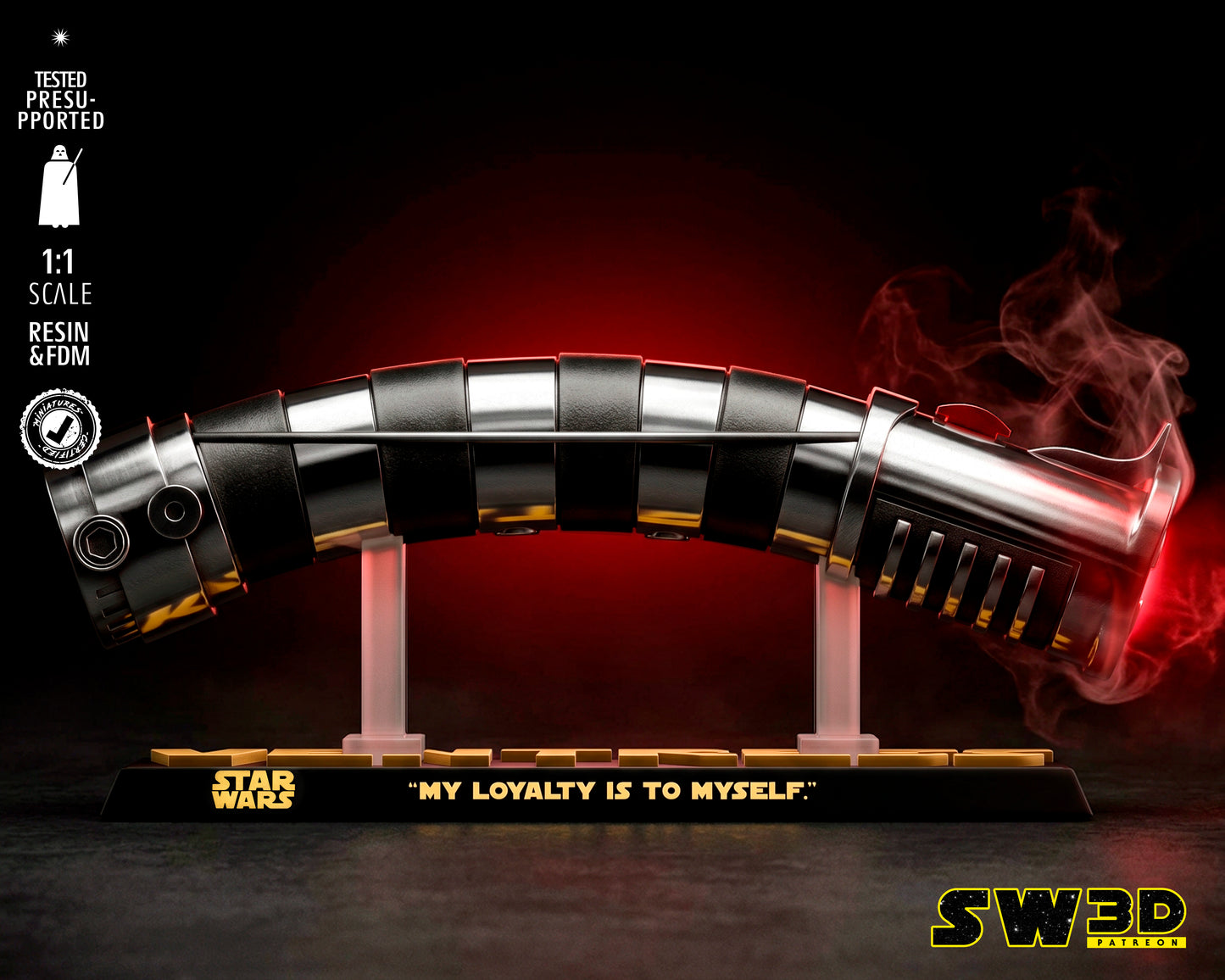 Asajj Ventress Lightsaber (Star Wars) - 3D printed model kit (Fan Art)