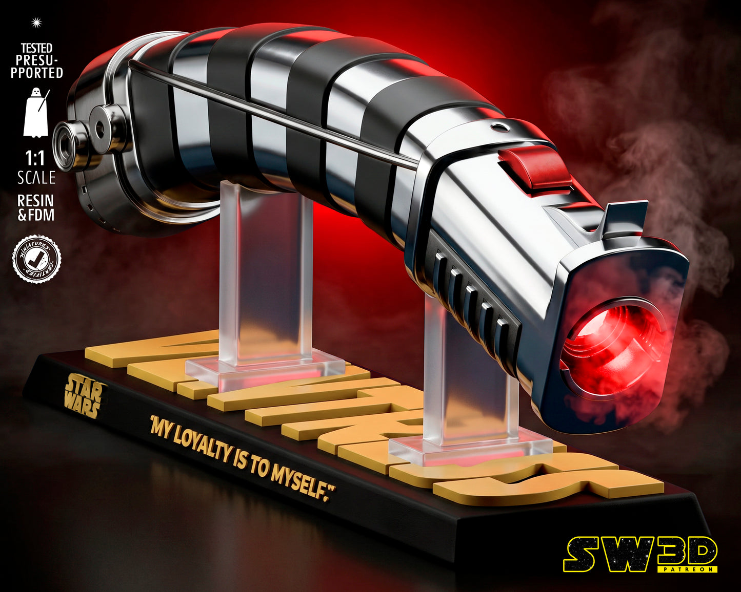 Asajj Ventress Lightsaber (Star Wars) - 3D printed model kit (Fan Art)