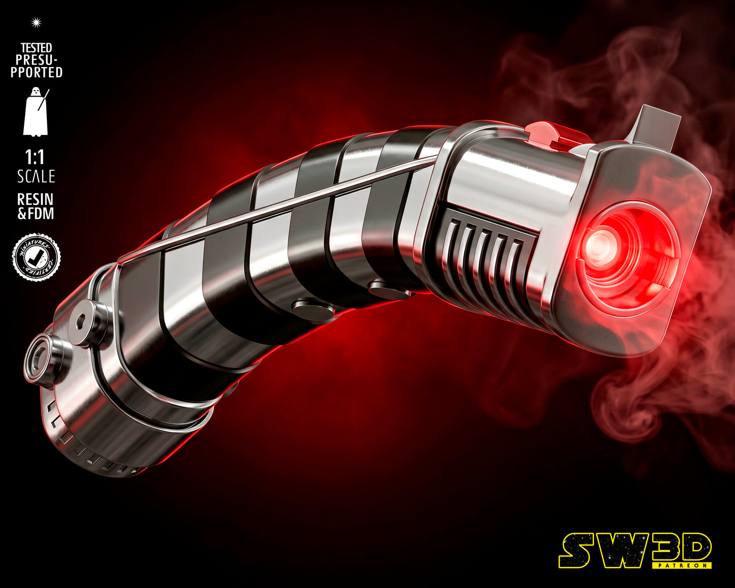 Asajj Ventress Lightsaber (Star Wars) - 3D printed model kit (Fan Art)