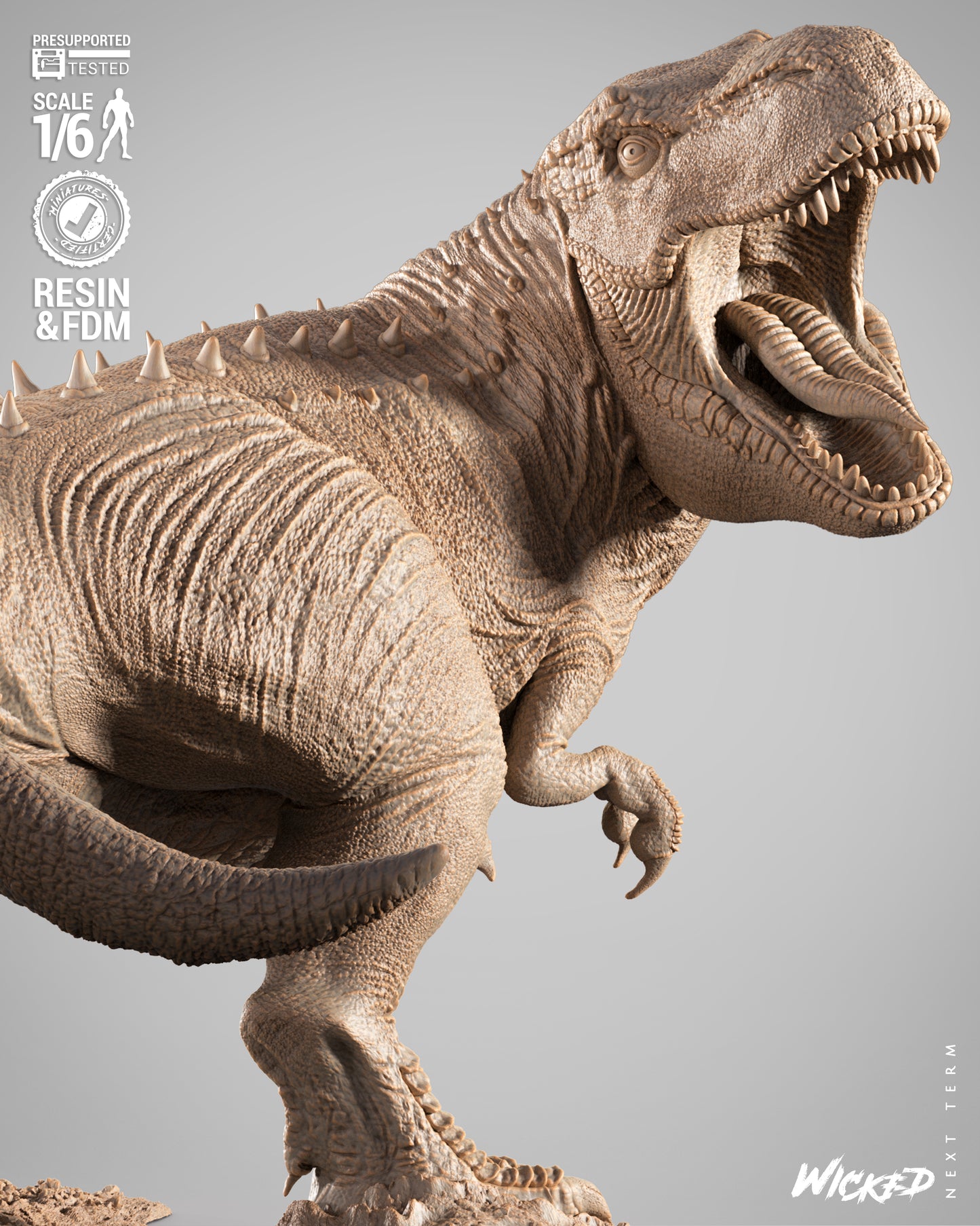 Lara Croft (T-Rex) Sculpt - 1:6 and 1:12 scale 3d Printed Model Kit