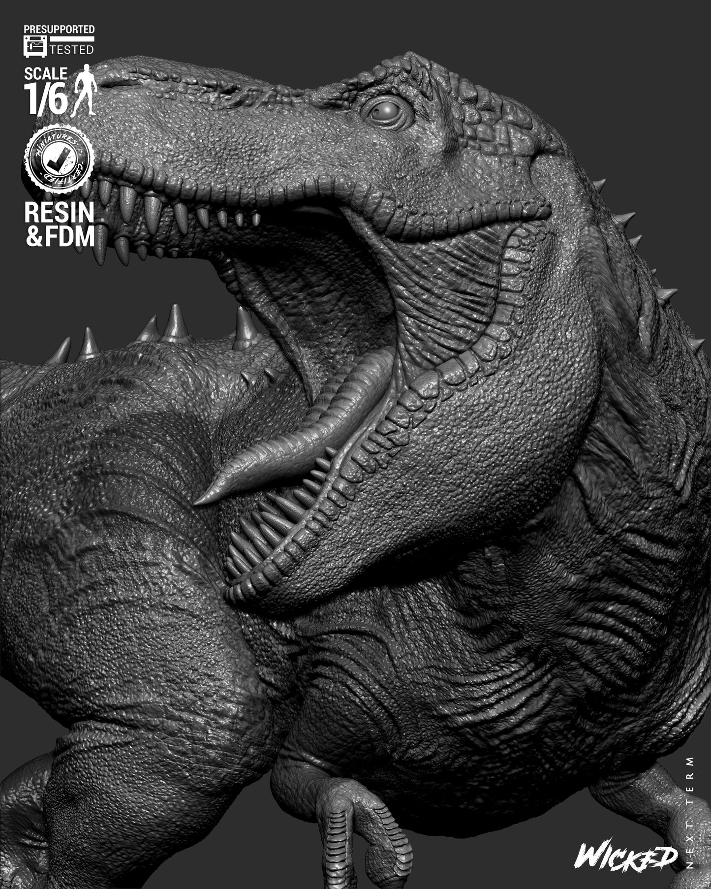 Lara Croft (T-Rex) Sculpt - 1:6 and 1:12 scale 3d Printed Model Kit