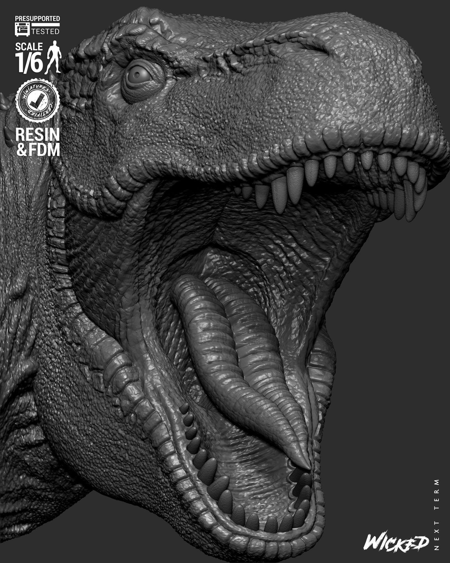 Lara Croft (T-Rex) Sculpt - 1:6 and 1:12 scale 3d Printed Model Kit