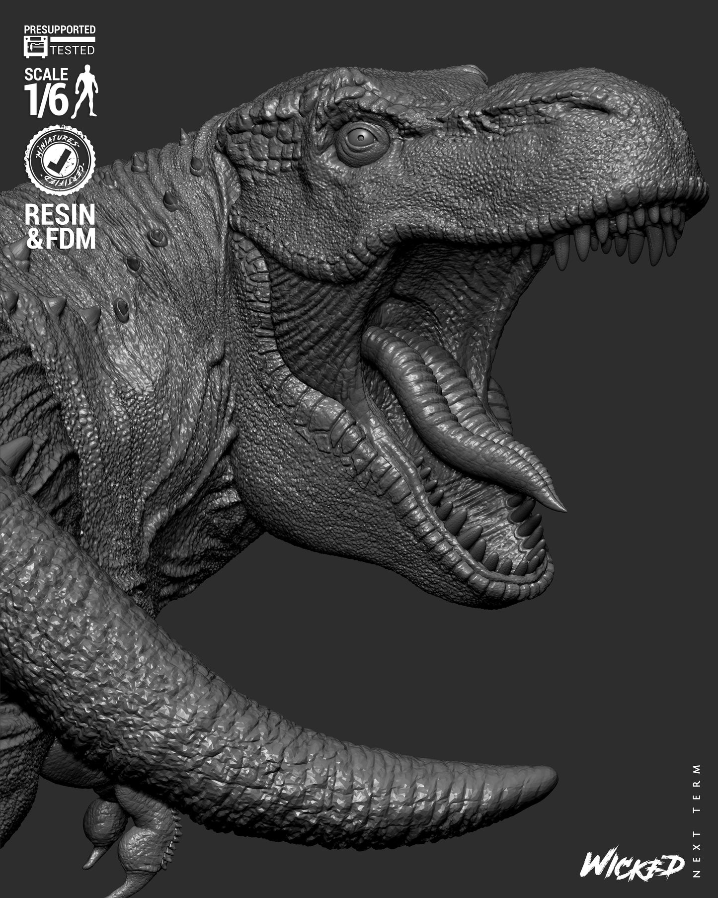 Lara Croft (T-Rex) Sculpt - 1:6 and 1:12 scale 3d Printed Model Kit