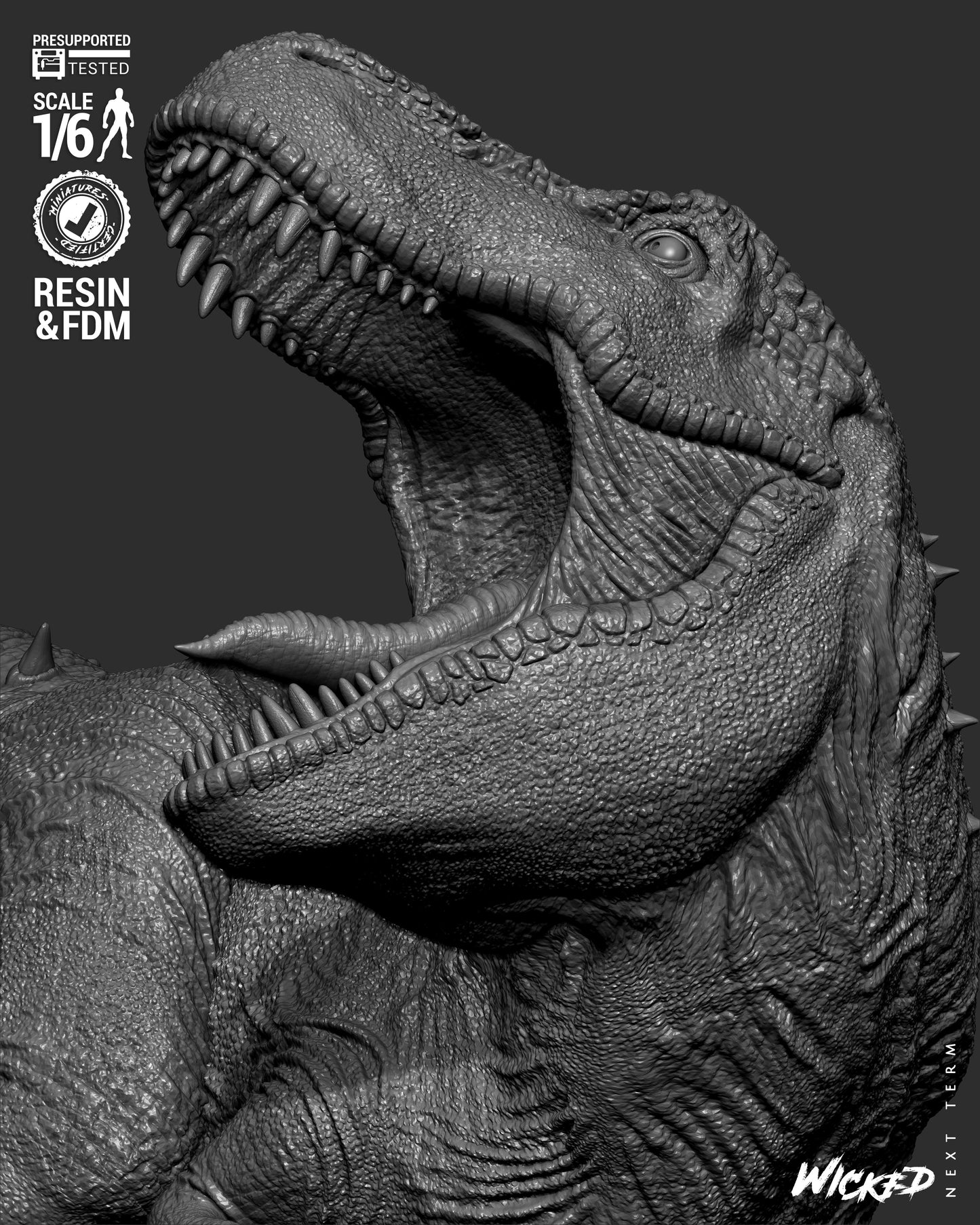 Lara Croft (T-Rex) Sculpt - 1:6 and 1:12 scale 3d Printed Model Kit