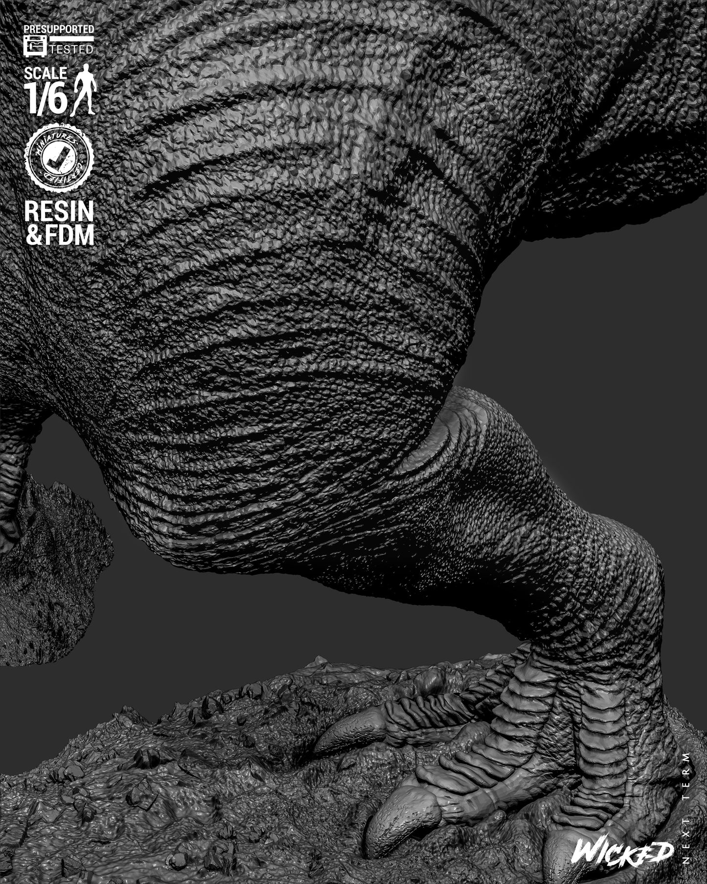 Lara Croft (T-Rex) Sculpt - 1:6 and 1:12 scale 3d Printed Model Kit