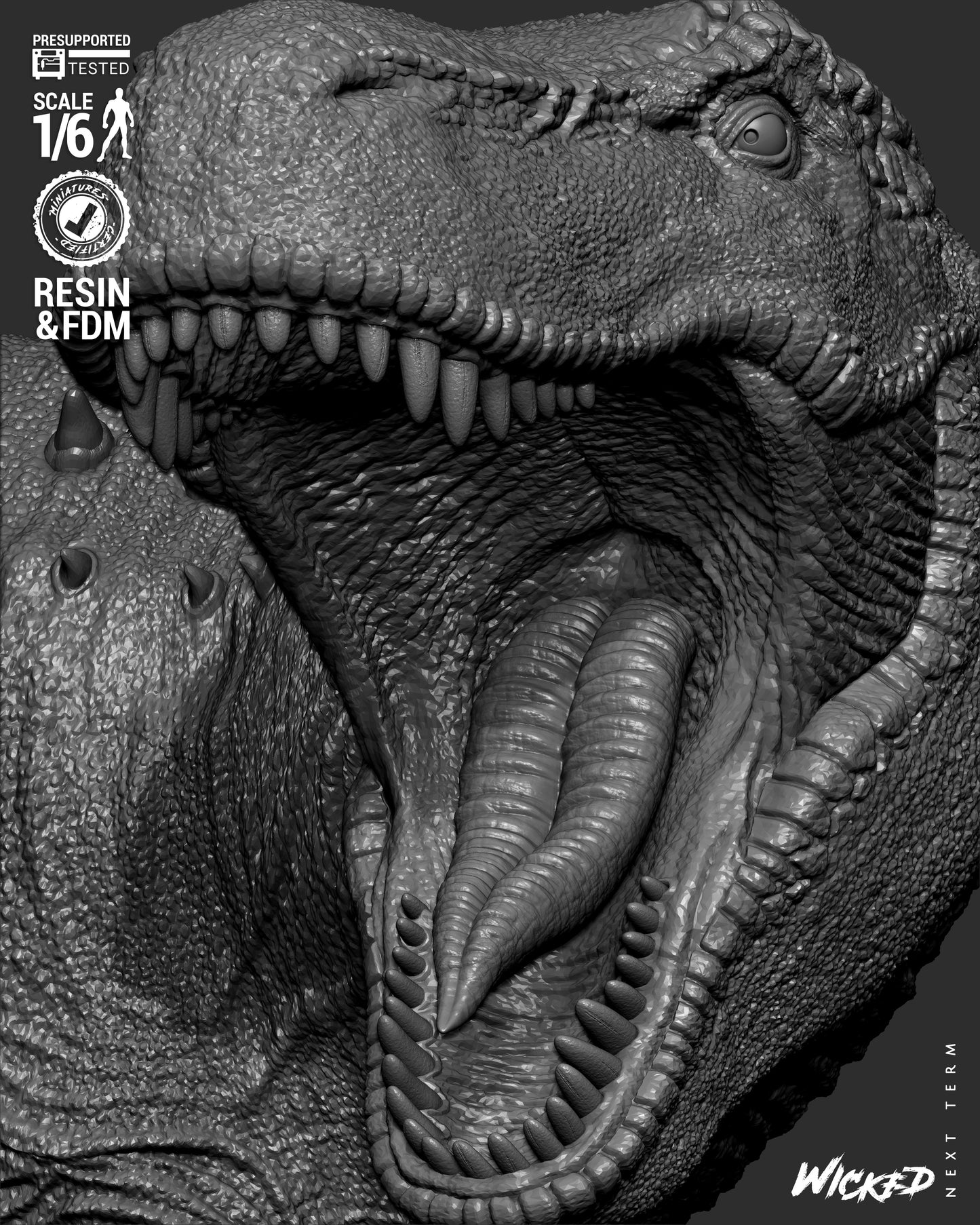 Lara Croft (T-Rex) Sculpt - 1:6 and 1:12 scale 3d Printed Model Kit