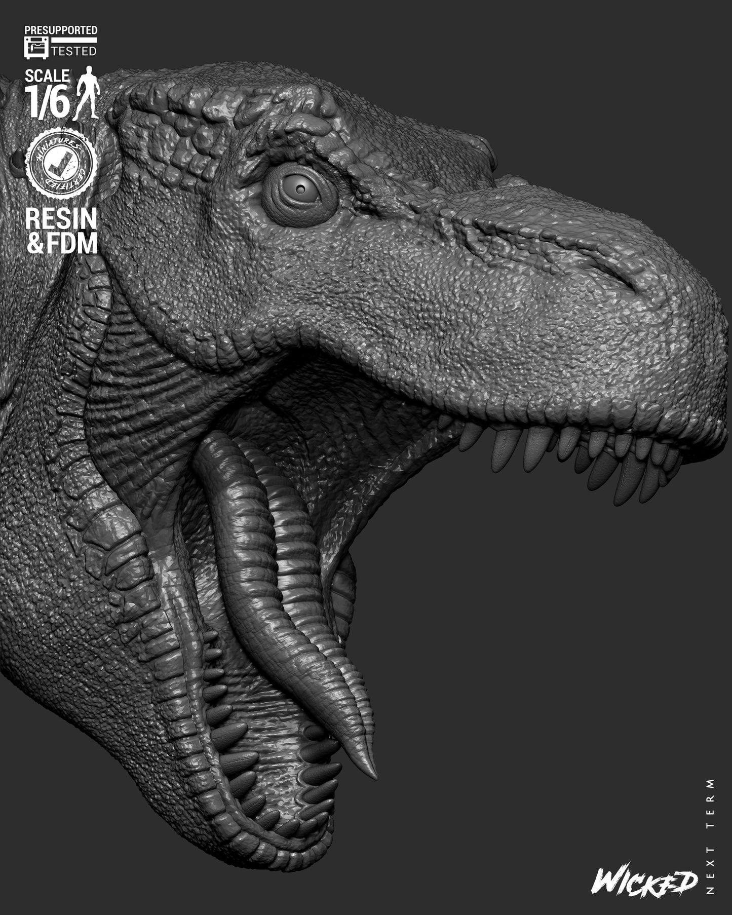 Lara Croft (T-Rex) Sculpt - 1:6 and 1:12 scale 3d Printed Model Kit