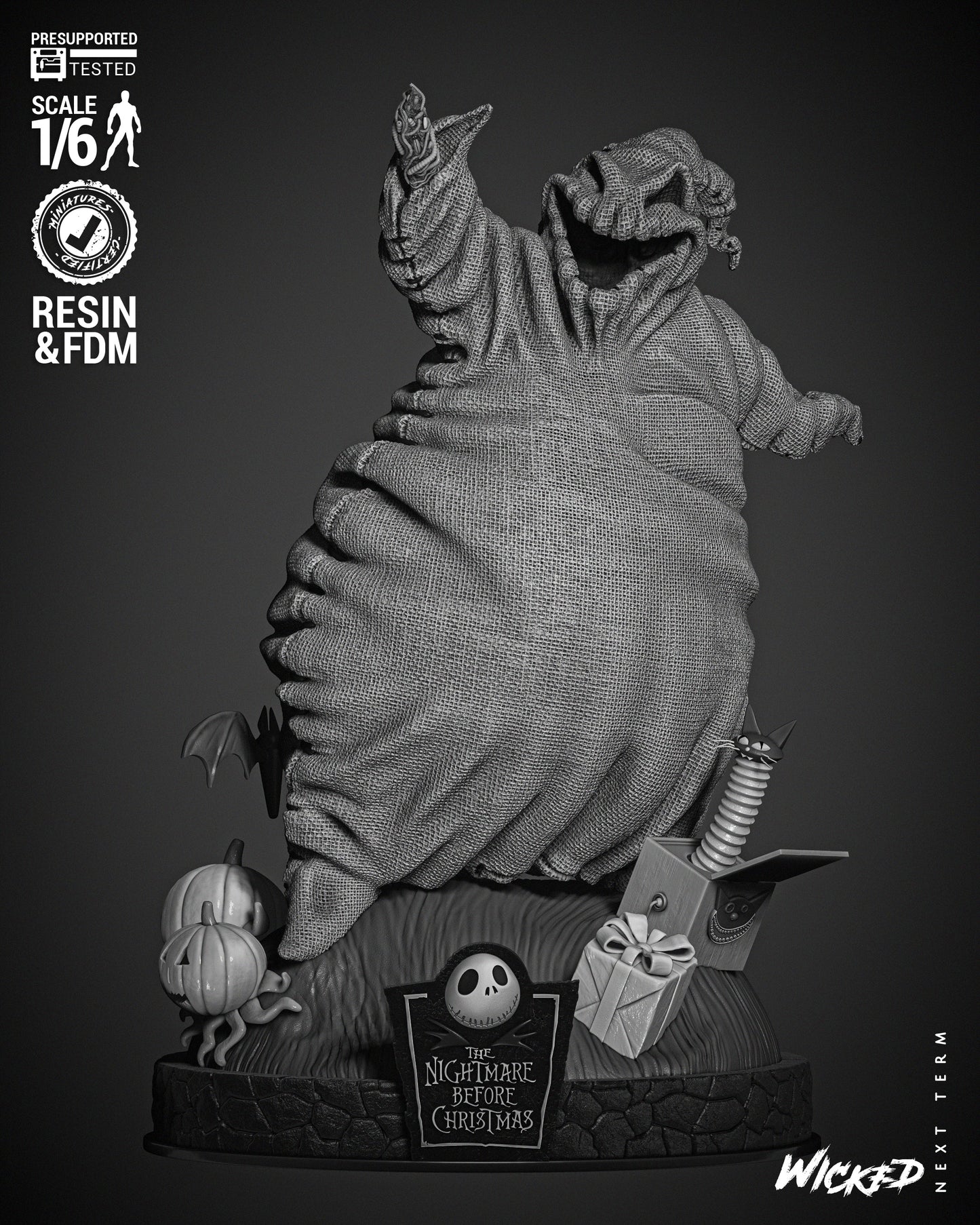 Oogie Boogie - 3d Printed Statue - 6 / 12 scale model kit
