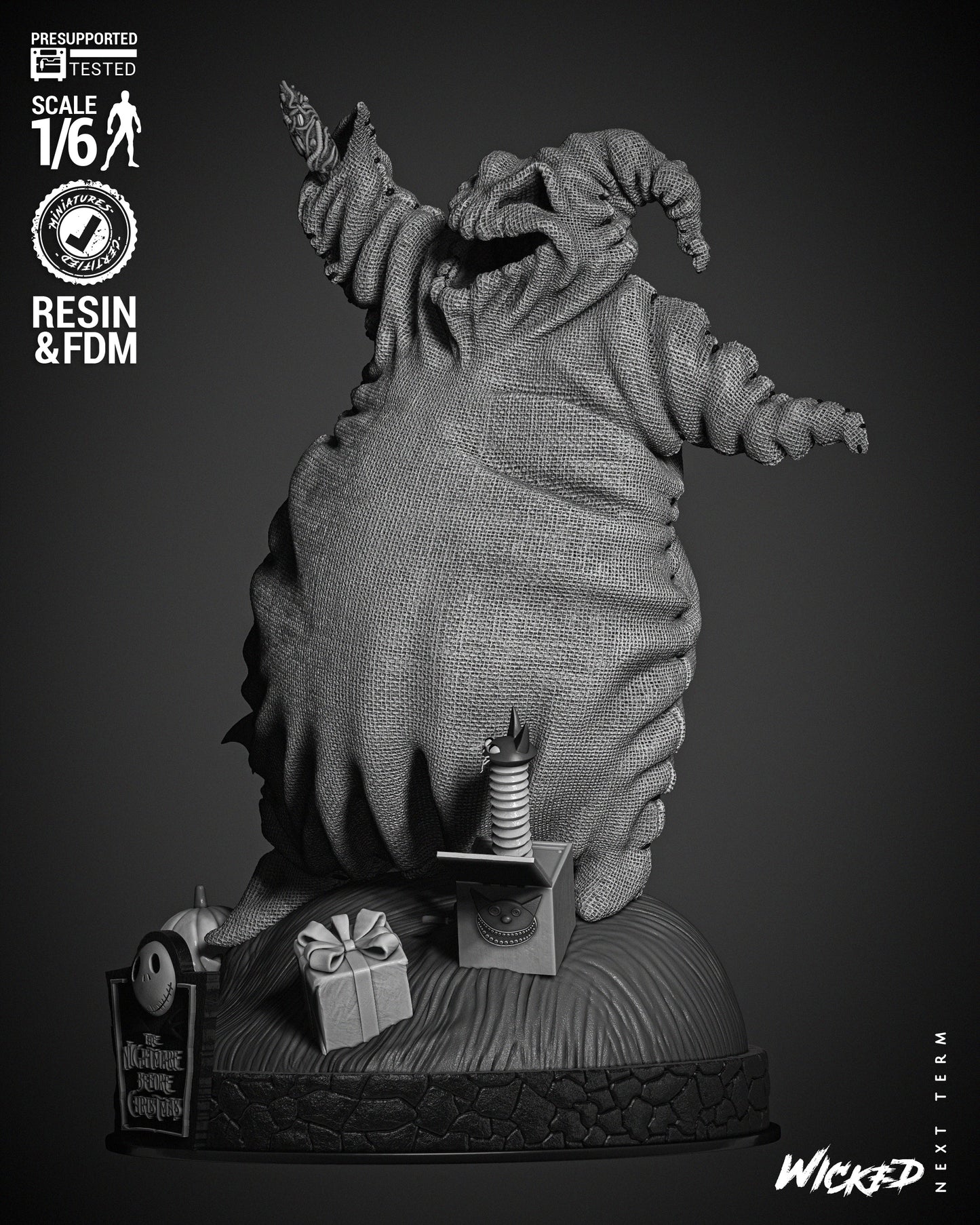 Oogie Boogie - 3d Printed Statue - 6 / 12 scale model kit