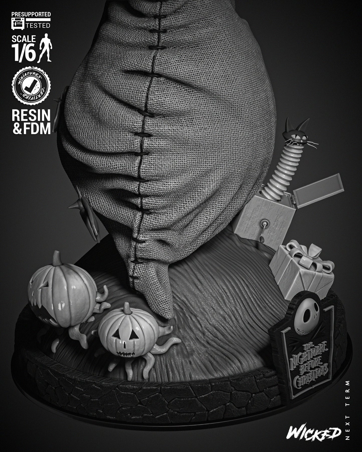 Oogie Boogie - 3d Printed Statue - 6 / 12 scale model kit