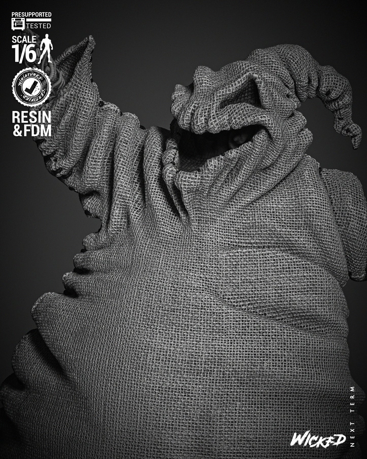 Oogie Boogie - 3d Printed Statue - 6 / 12 scale model kit