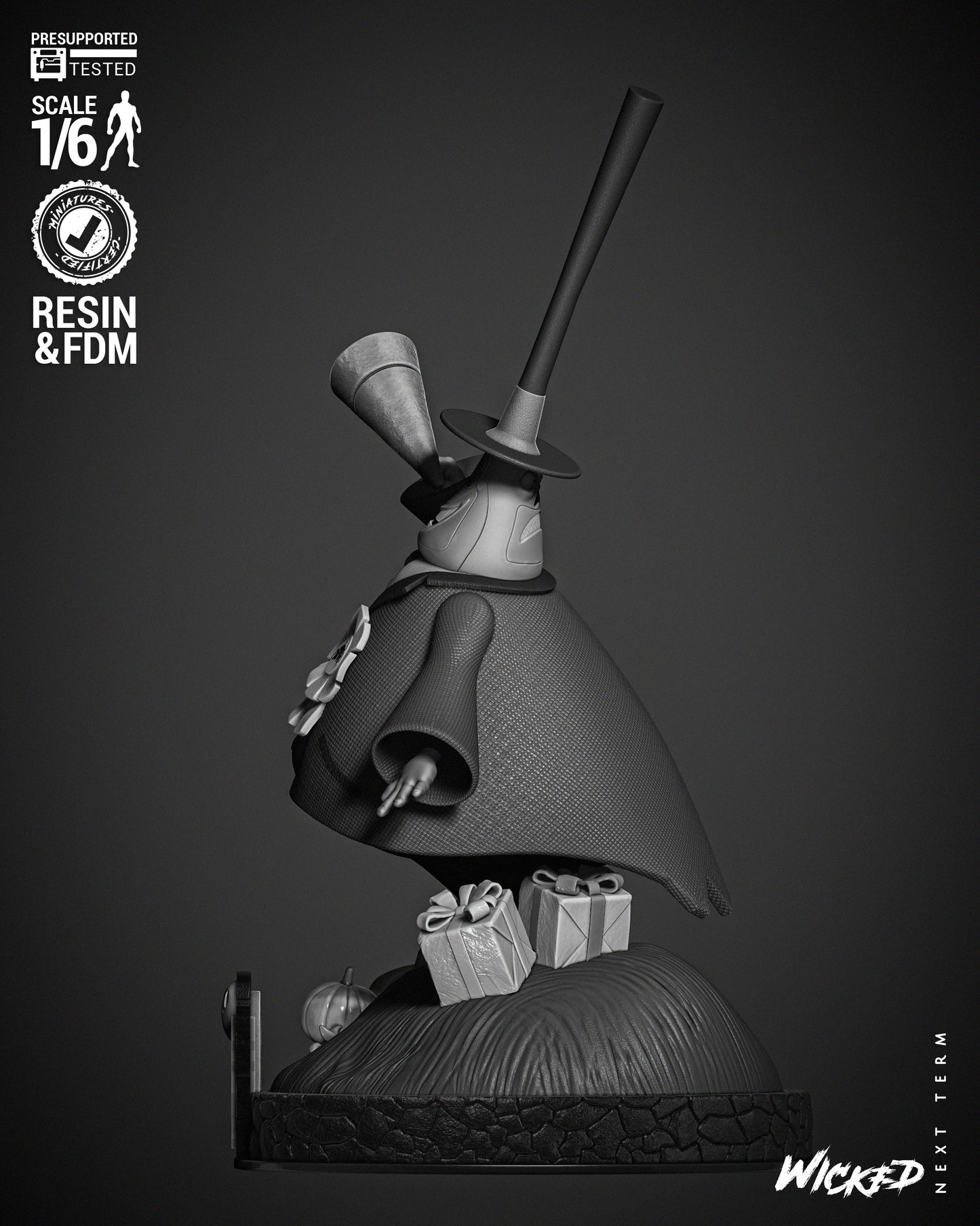 Mayor - Nightmare before Christmas - 3d Printed Statue - 6 / 12 scale model kit