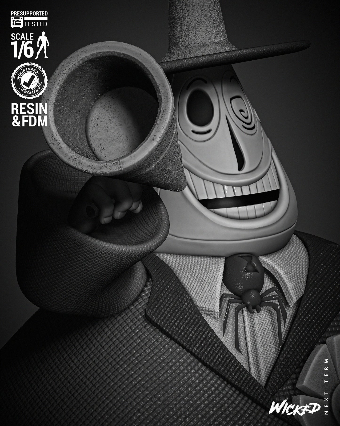 Mayor - Nightmare before Christmas - 3d Printed Statue - 6 / 12 scale model kit