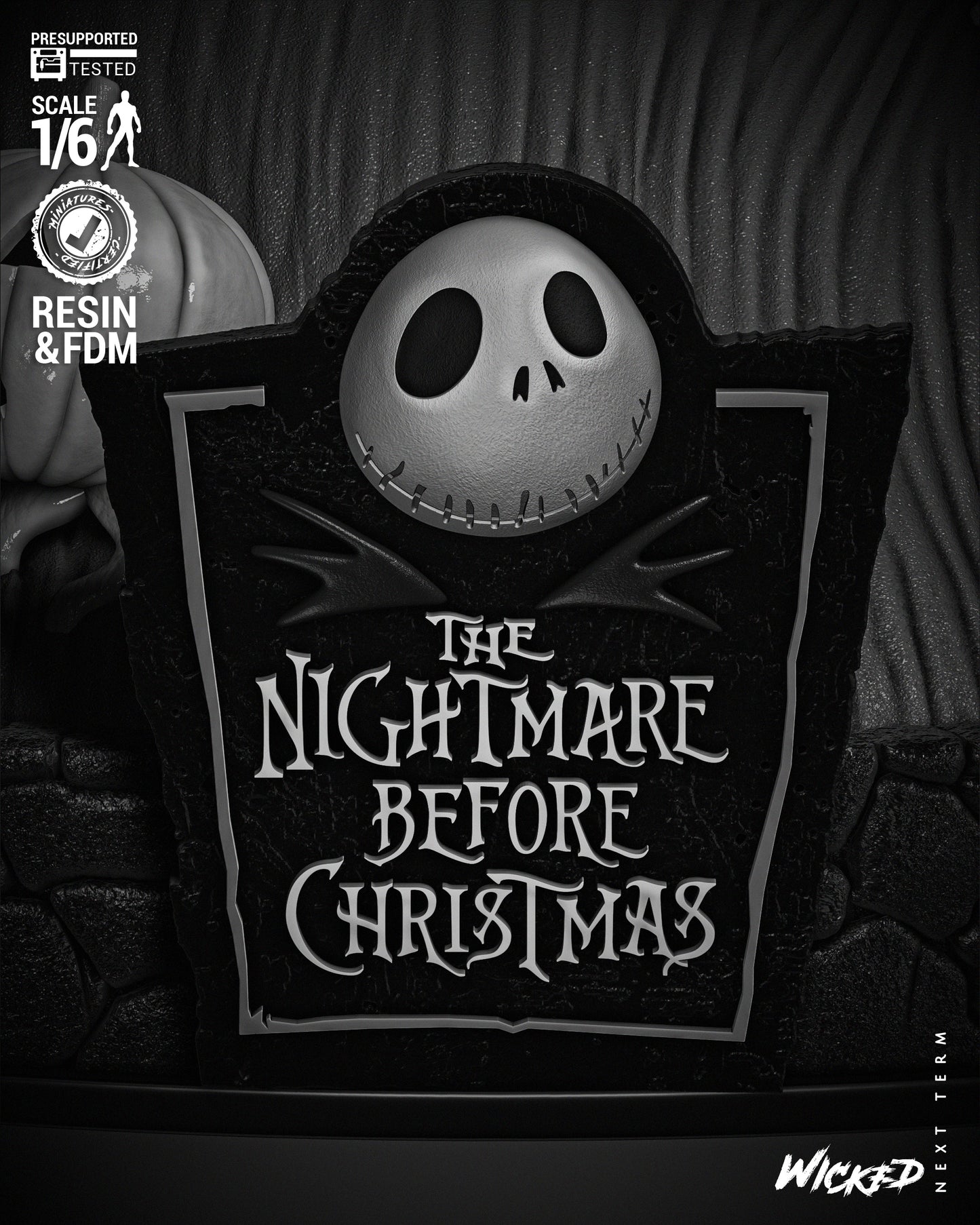 Mayor - Nightmare before Christmas - 3d Printed Statue - 6 / 12 scale model kit
