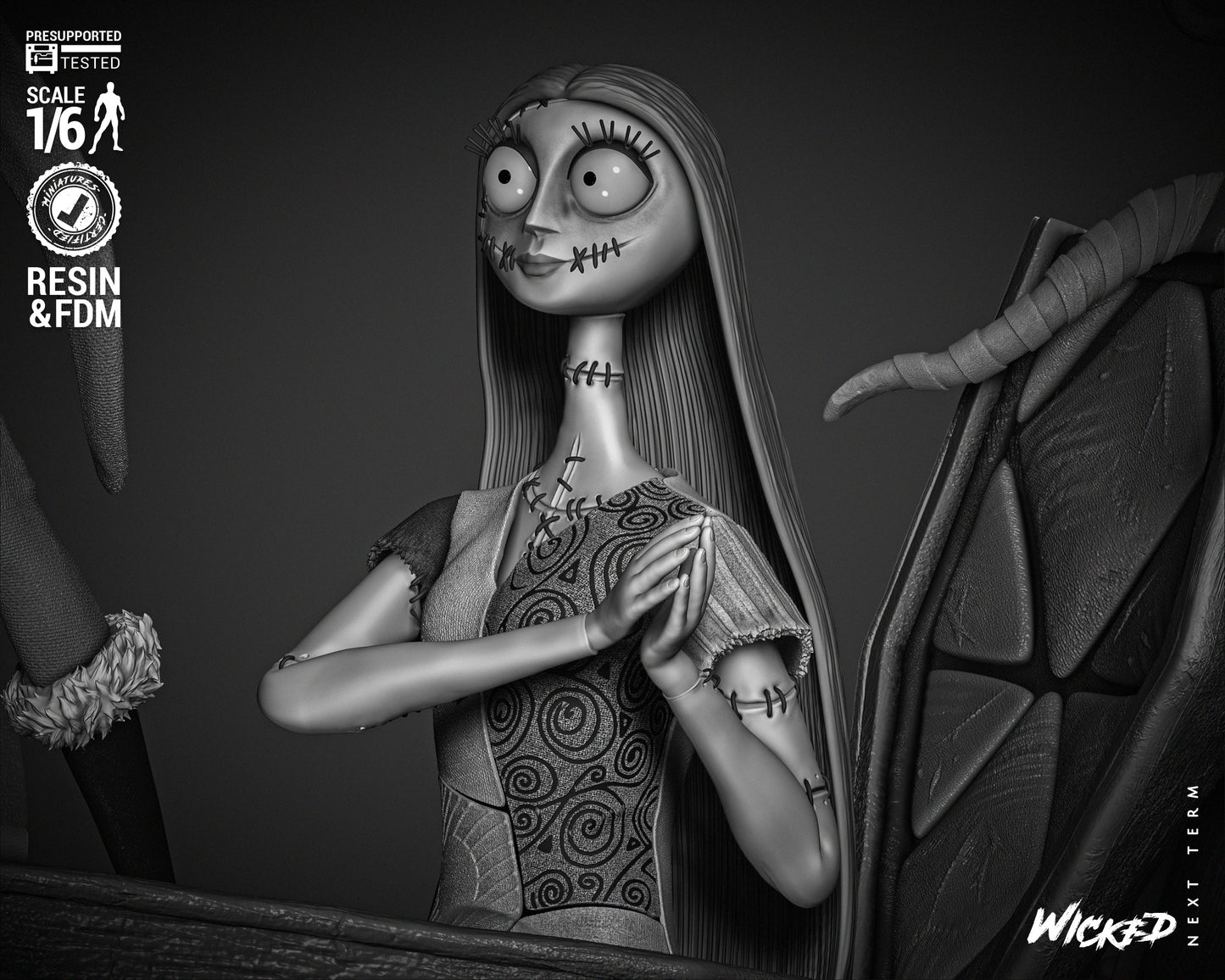 Jack Skellington & Sally Diorama - Nightmare before Christmas - 3d Printed Statue
