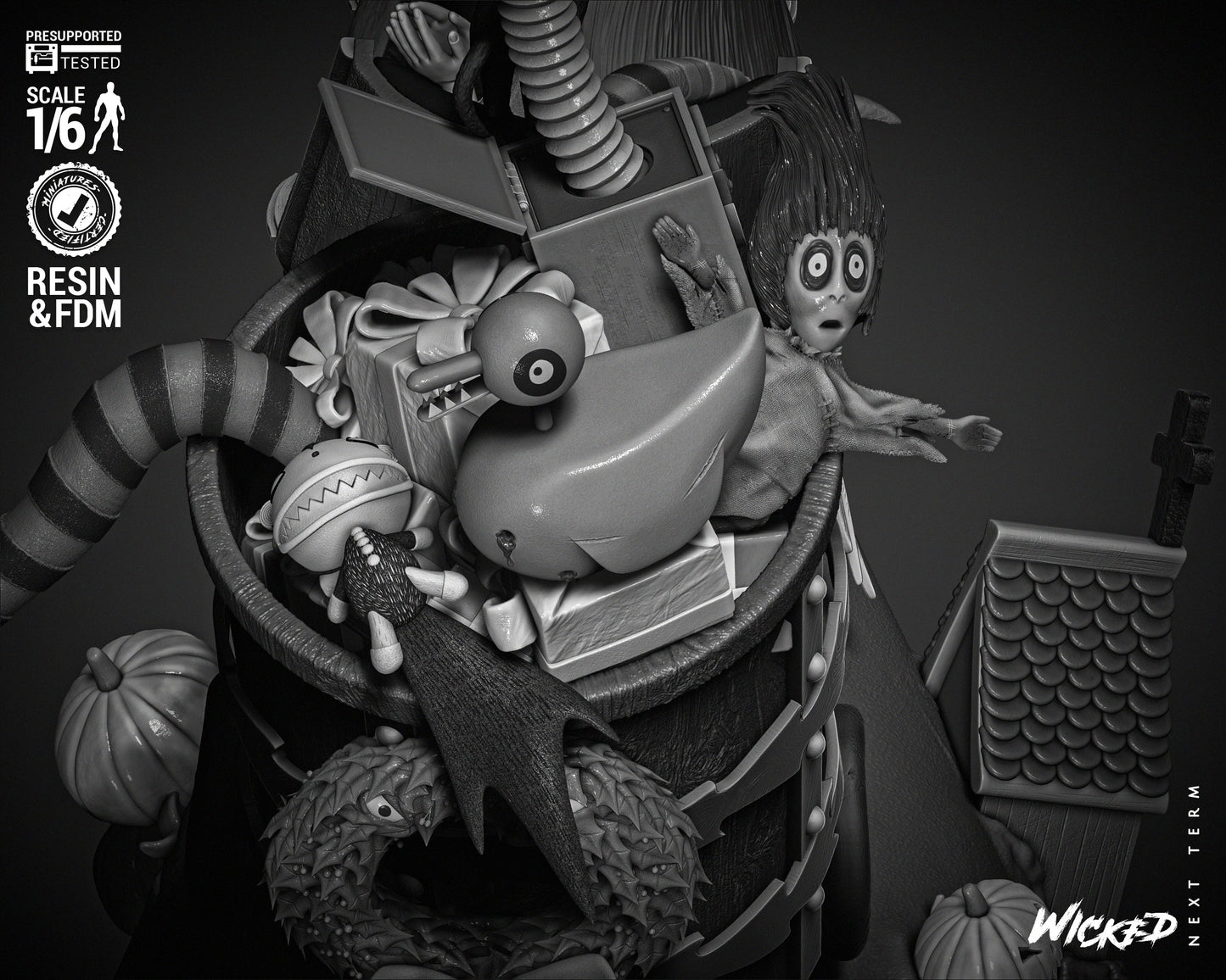 Jack Skellington & Sally Diorama - Nightmare before Christmas - 3d Printed Statue