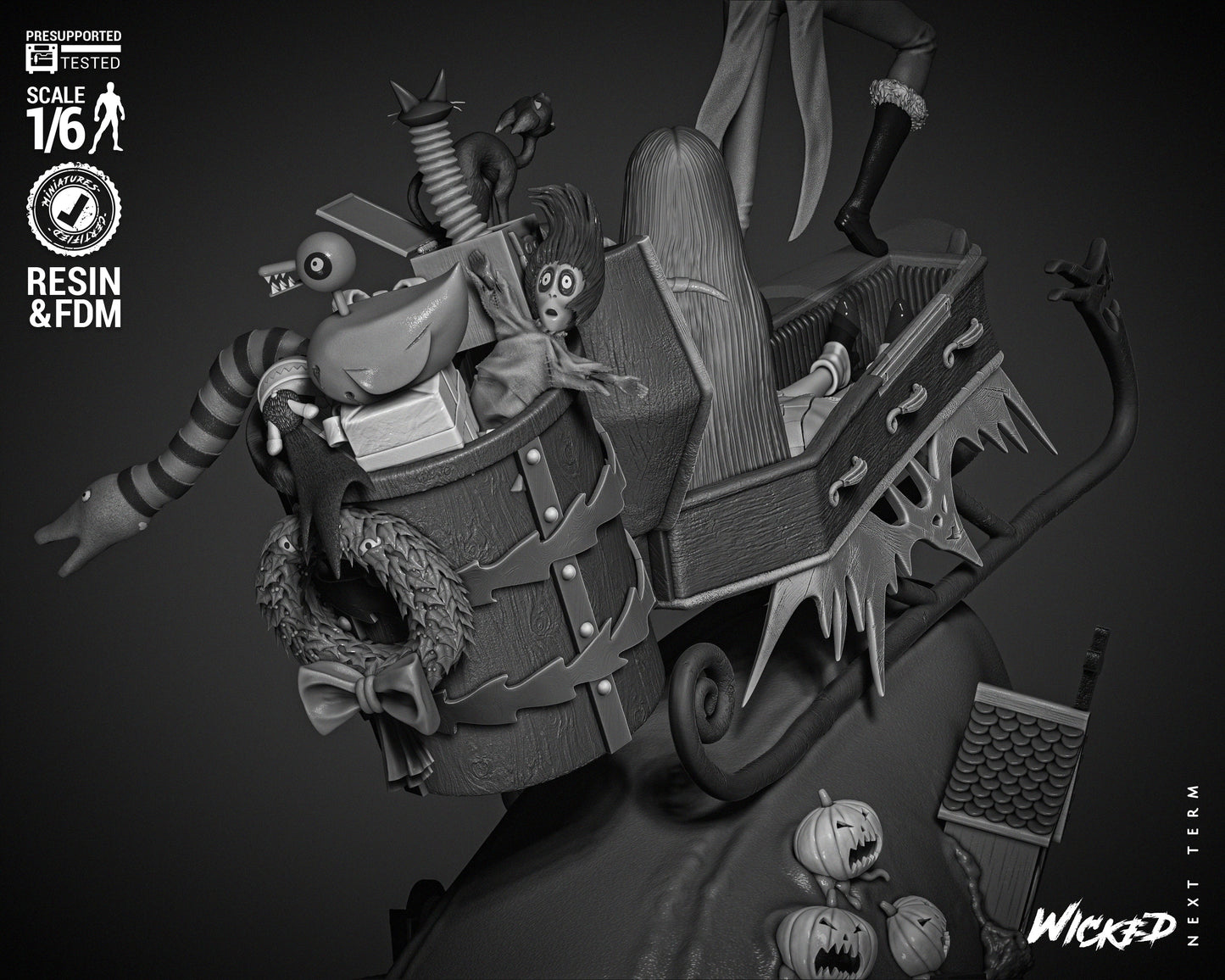 Jack Skellington & Sally Diorama - Nightmare before Christmas - 3d Printed Statue
