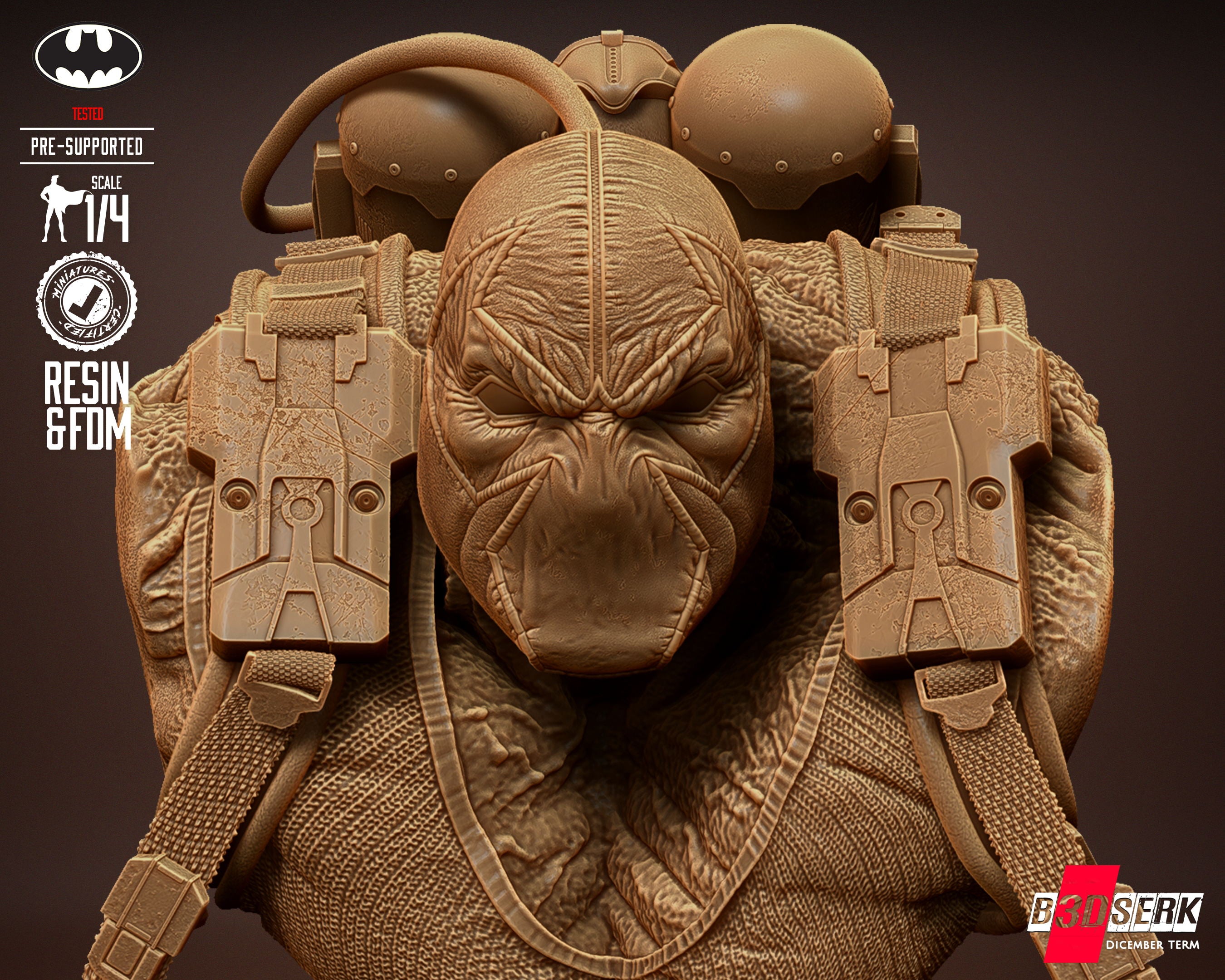 Bane Bust - 3D Printed - Unpainted model kit