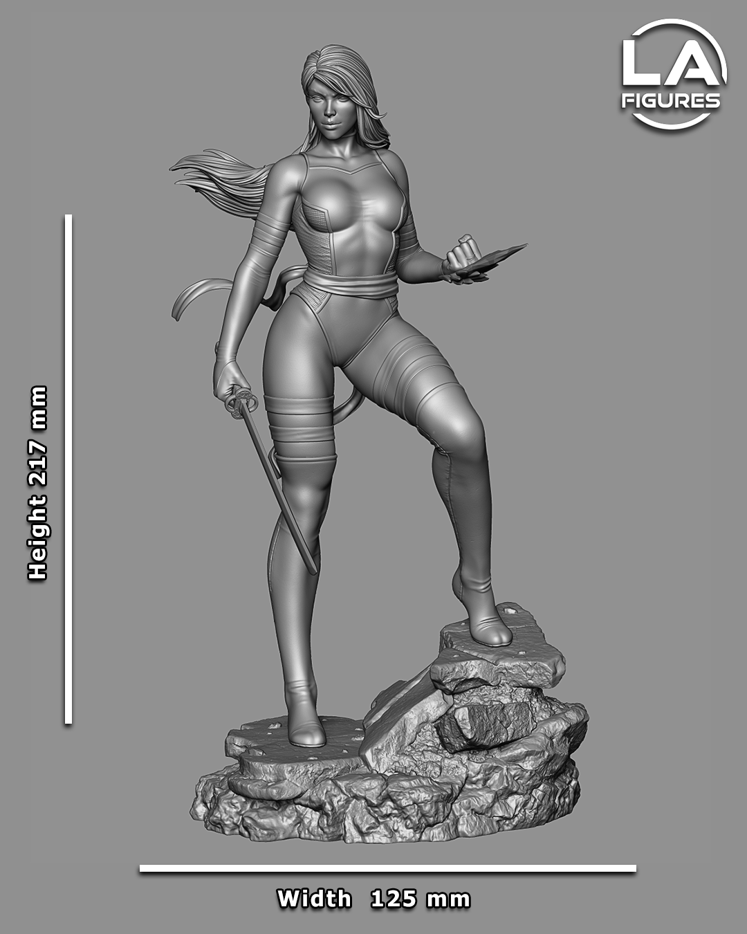 Psylocke (X-Men) Statue - Fan Art 10 or 12 scale (217 or 180mm) 3D Print