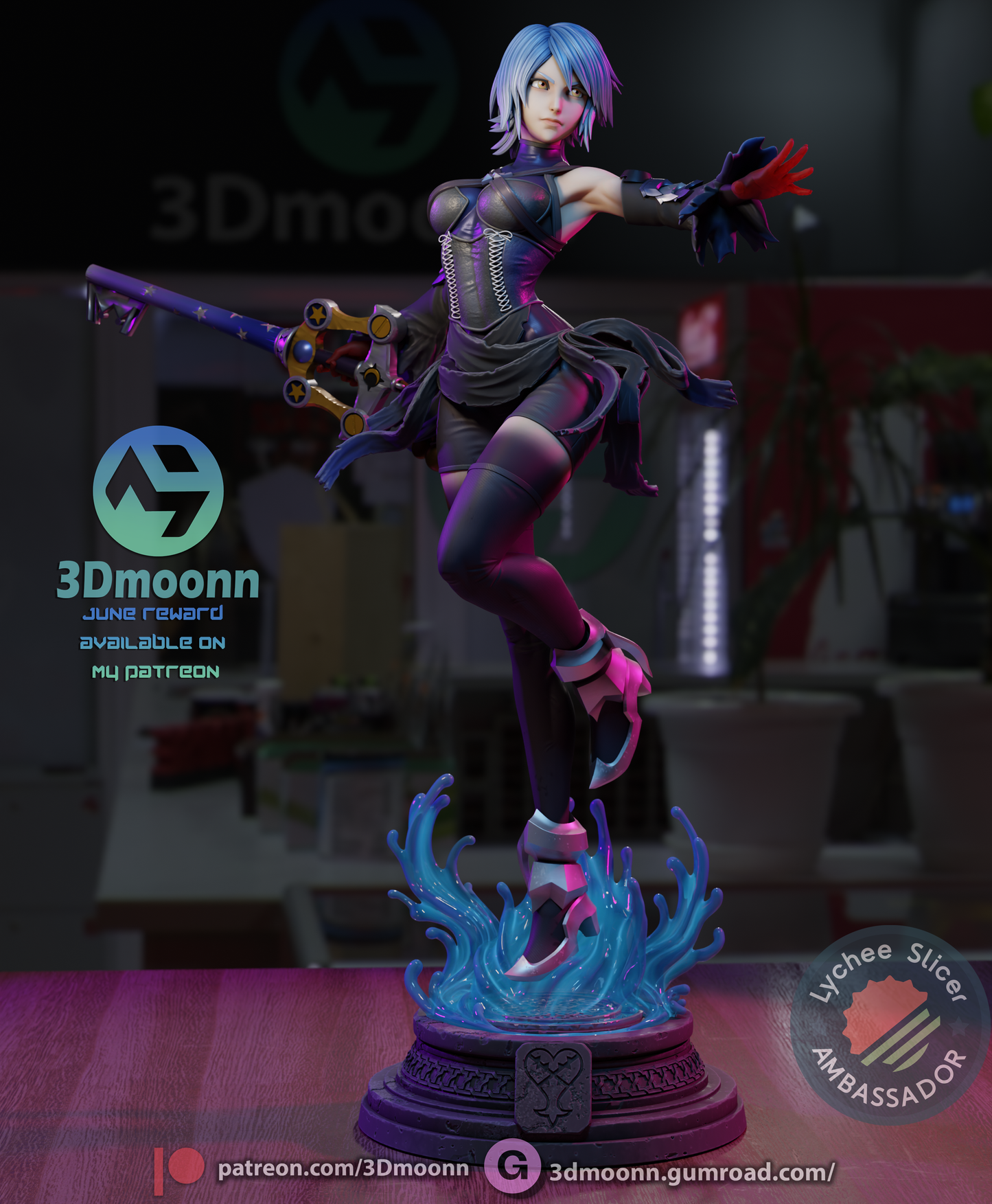 Aqua  (Kingdom Hearts) - 3d Printed 1:6 model kit (Fan Art)