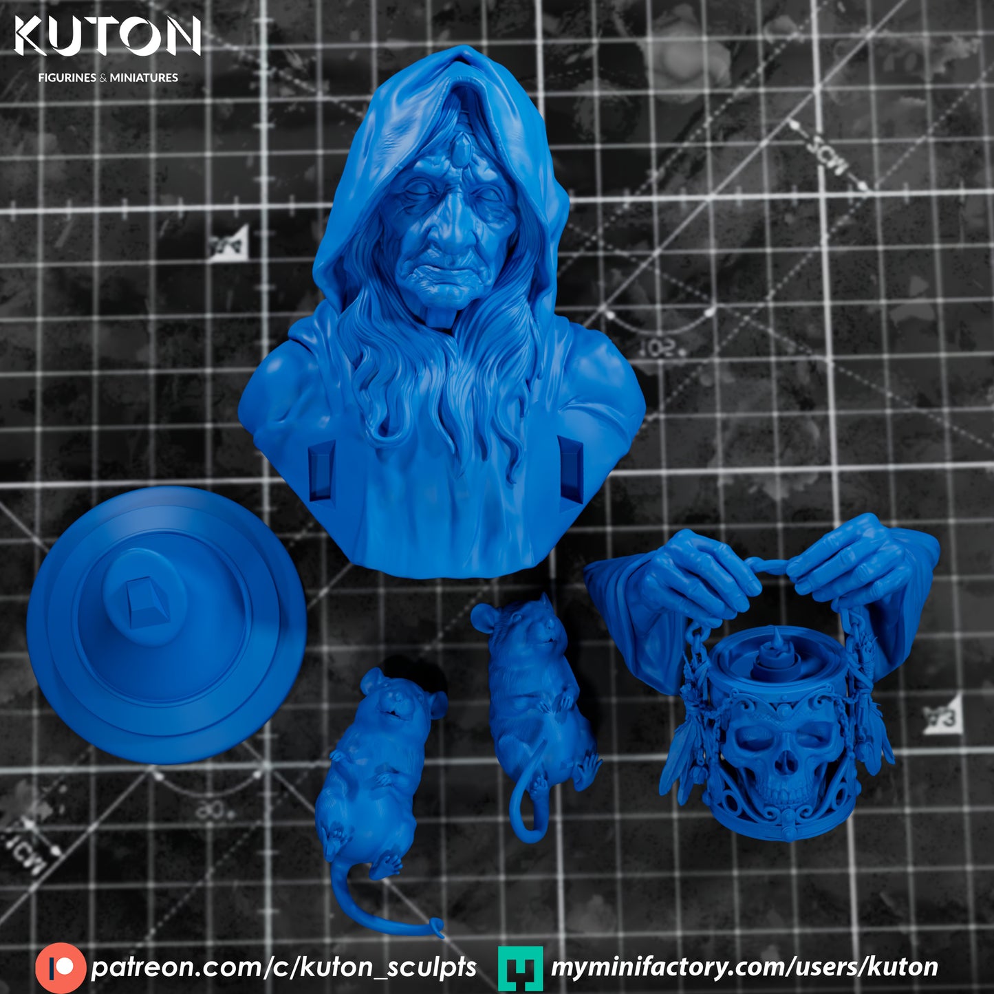 Maria the Witch Bust - 3D Printed Model Kit