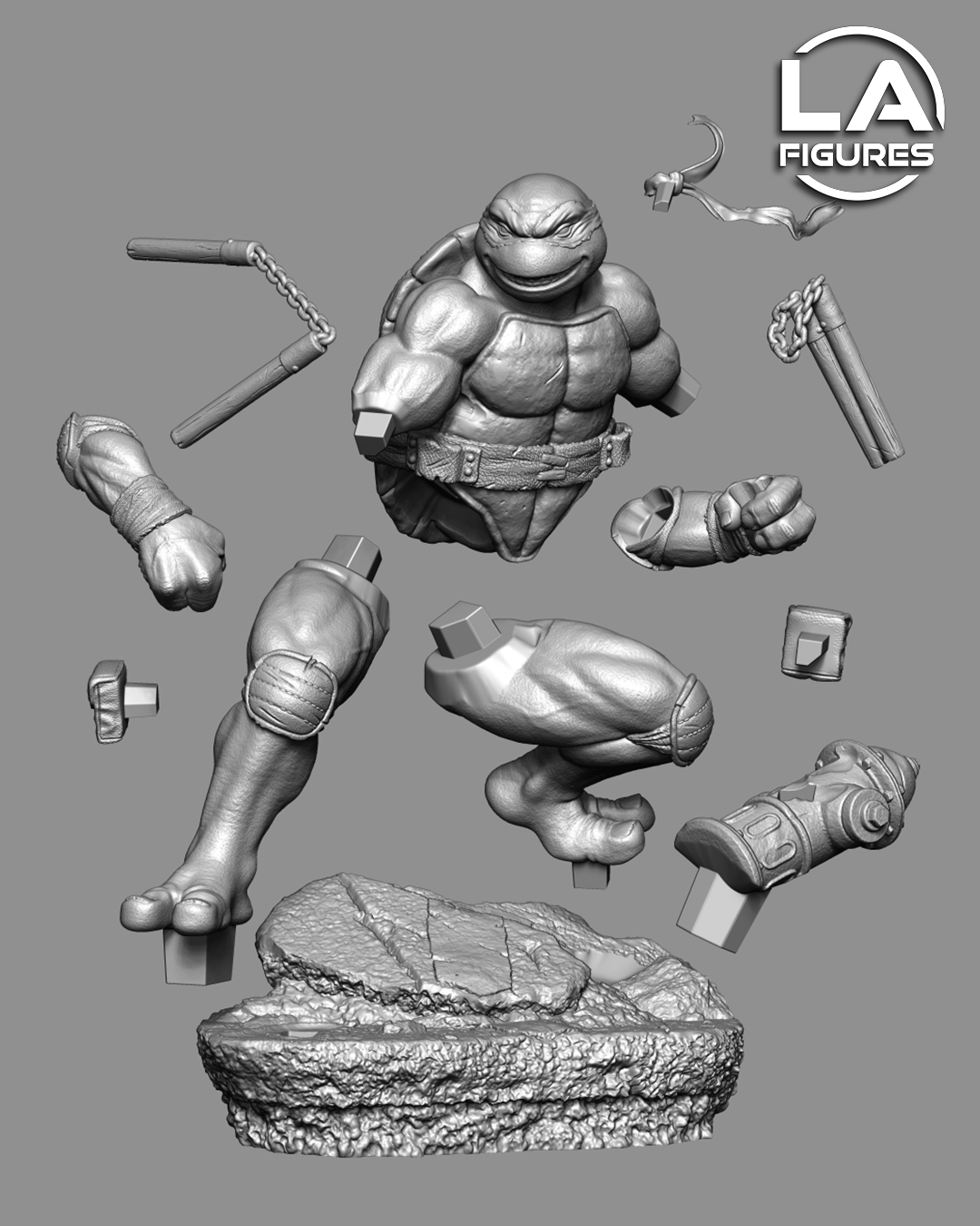 Michelangelo (TMNT) Statue - Fan Art 10 Scale (167mm) 3D Print Kit