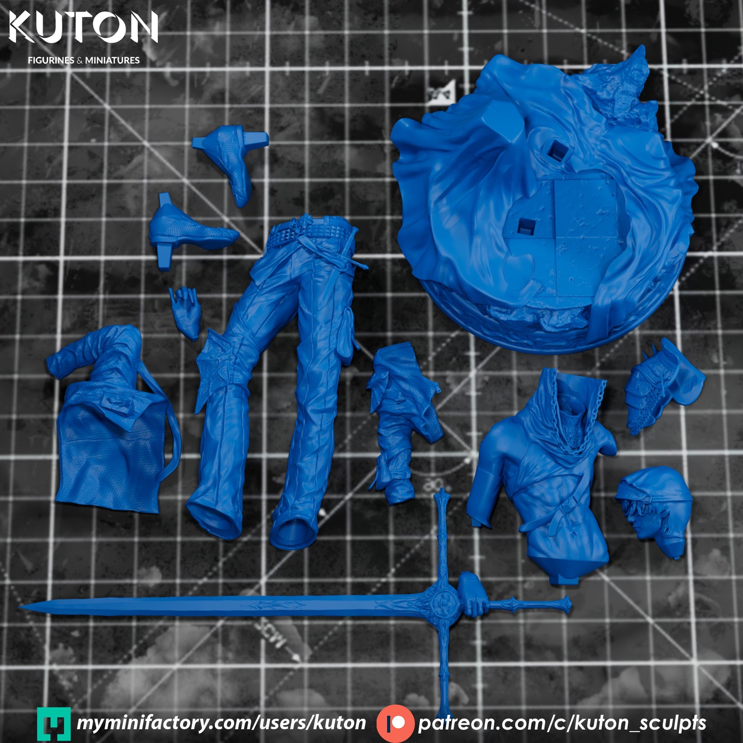 Elias 3D Printed Statue / Bust Model kit