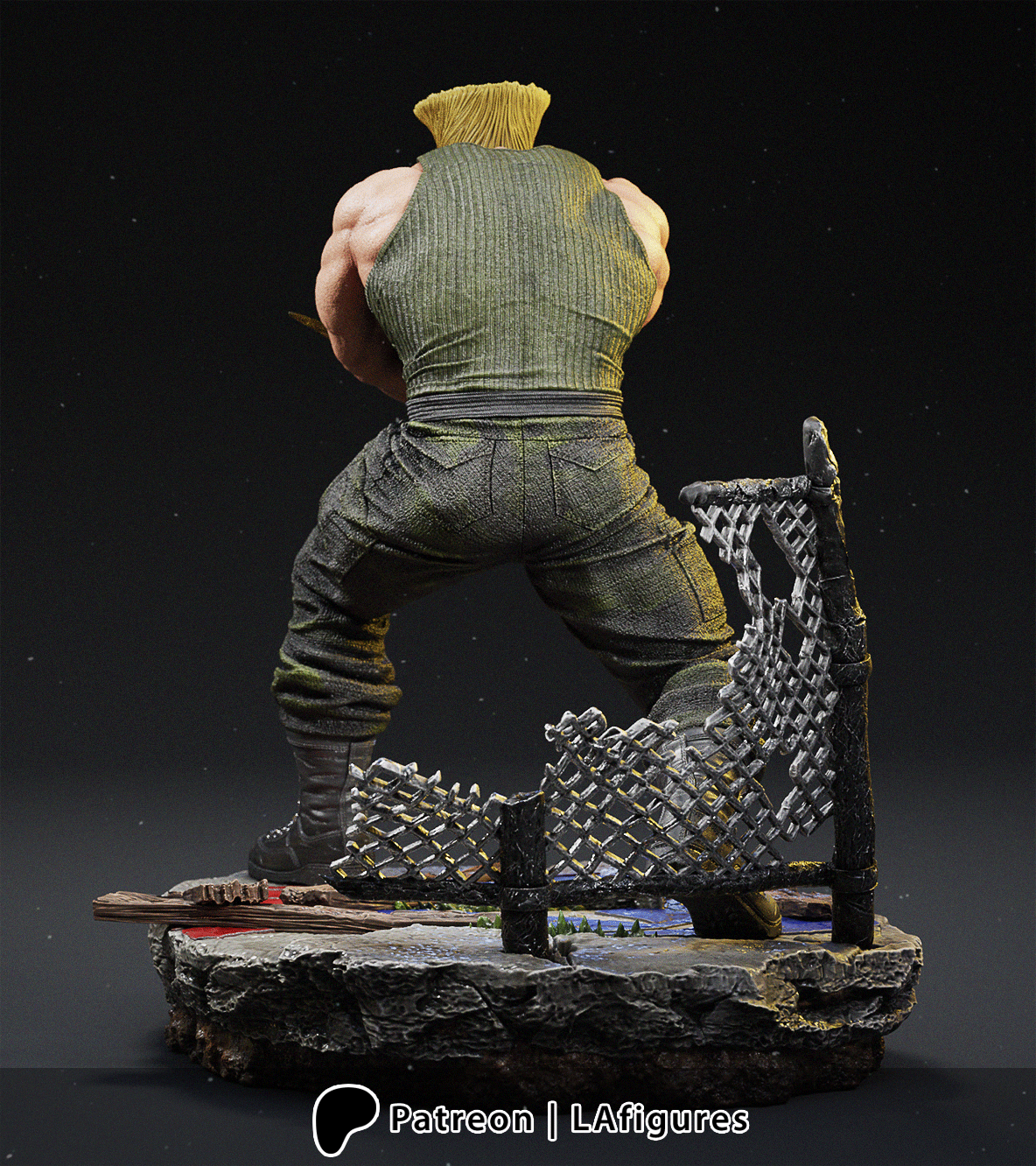 Guile (Street Fighter) Statue - Fan Art 10 scale 3D Print Kit