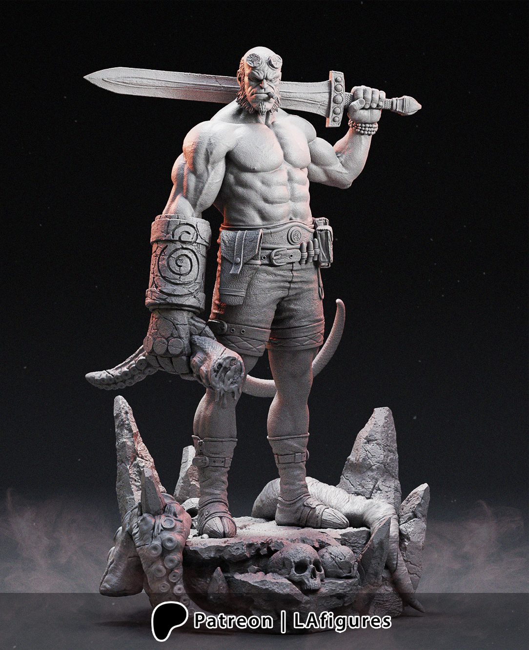 Hellboy (Sculpt) 3D Print Fan Art - 10 Scale - LA Figures