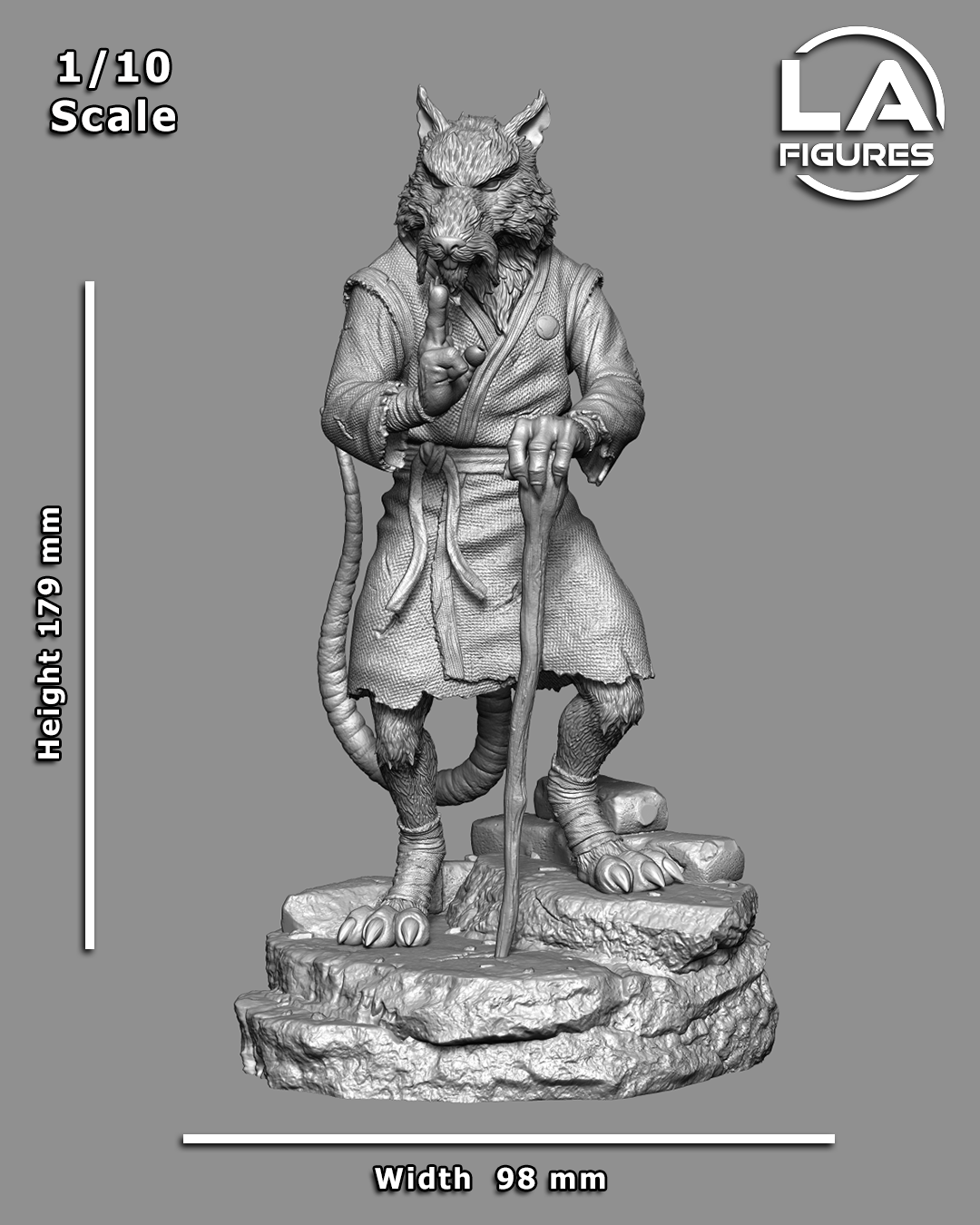 Splinter (TMNT) Statue - Fan Art 10 or 6 Scale - 3D Print Kit