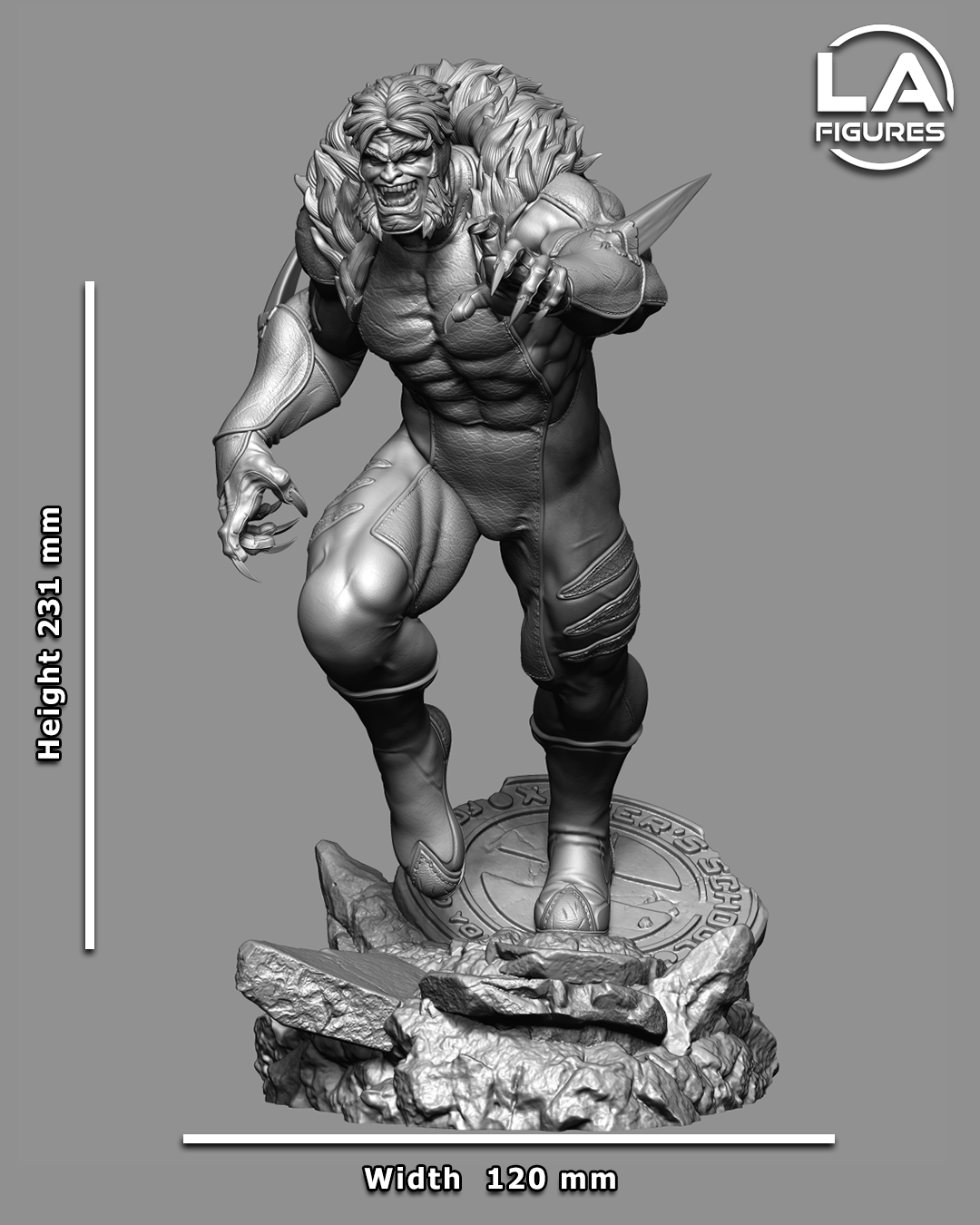 Sabretooth (X-Men) Statue - Fan Art 10 or 12 scale (231mm or 193mm) 3D Print Kit