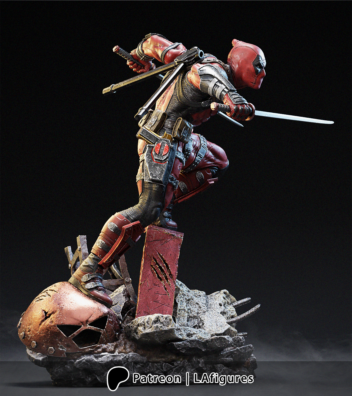Deadpool (3D Printed) Fan Art - Various Scales - LA Figures