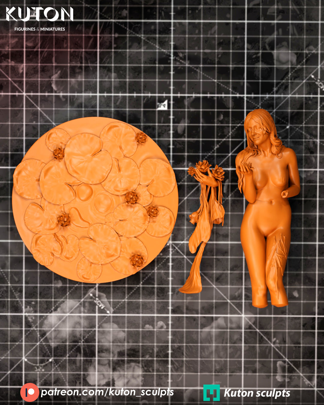 The Lily - 3D Printed Statue and Miniature Model kit