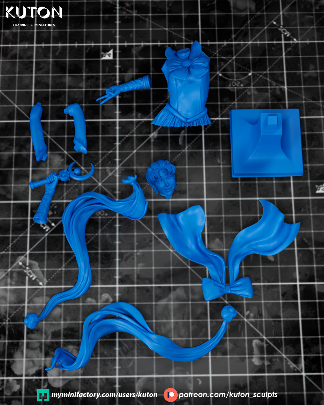 Sailor Moon (Usagi Tsukino) - 3D Printed Model Kit - Fan Art