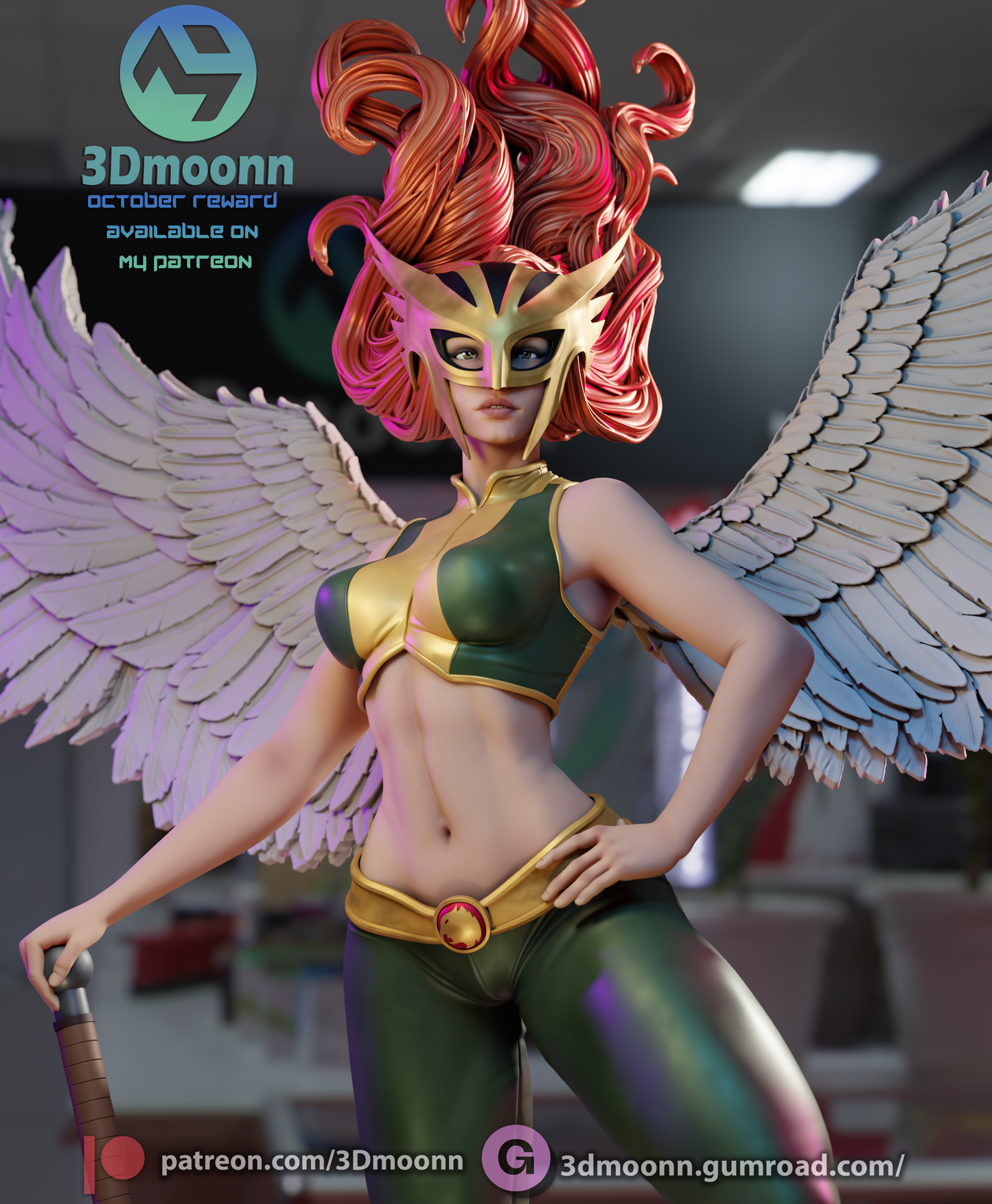 Hawkgirl (Shiera Sanders) - 3d Printed 1:6 model kit (Fan Art)