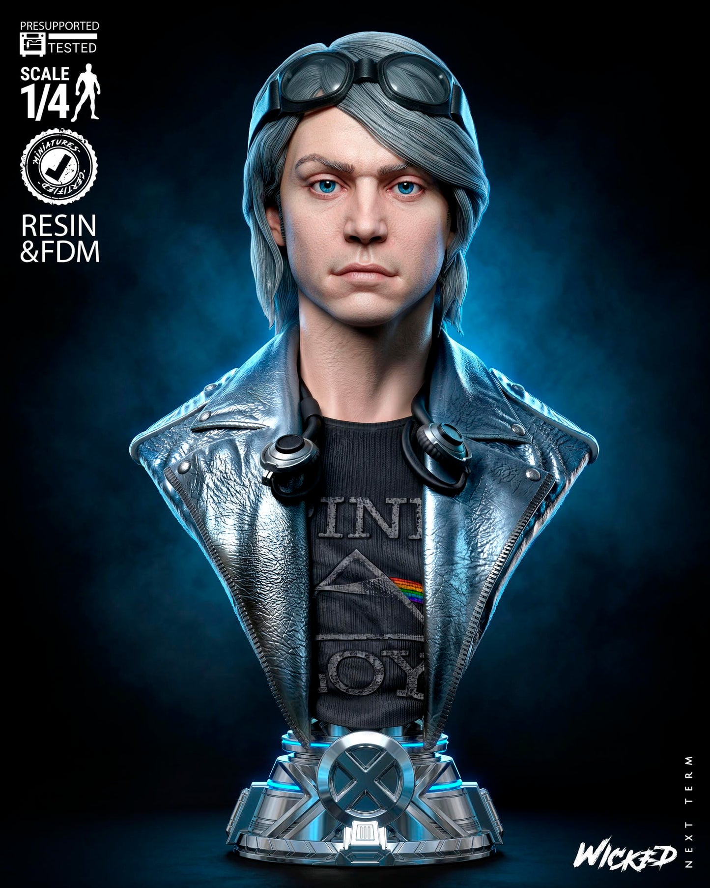 Quicksilver (Peter Maximoff) Bust -3d Printed Model Kit - Fan Art
