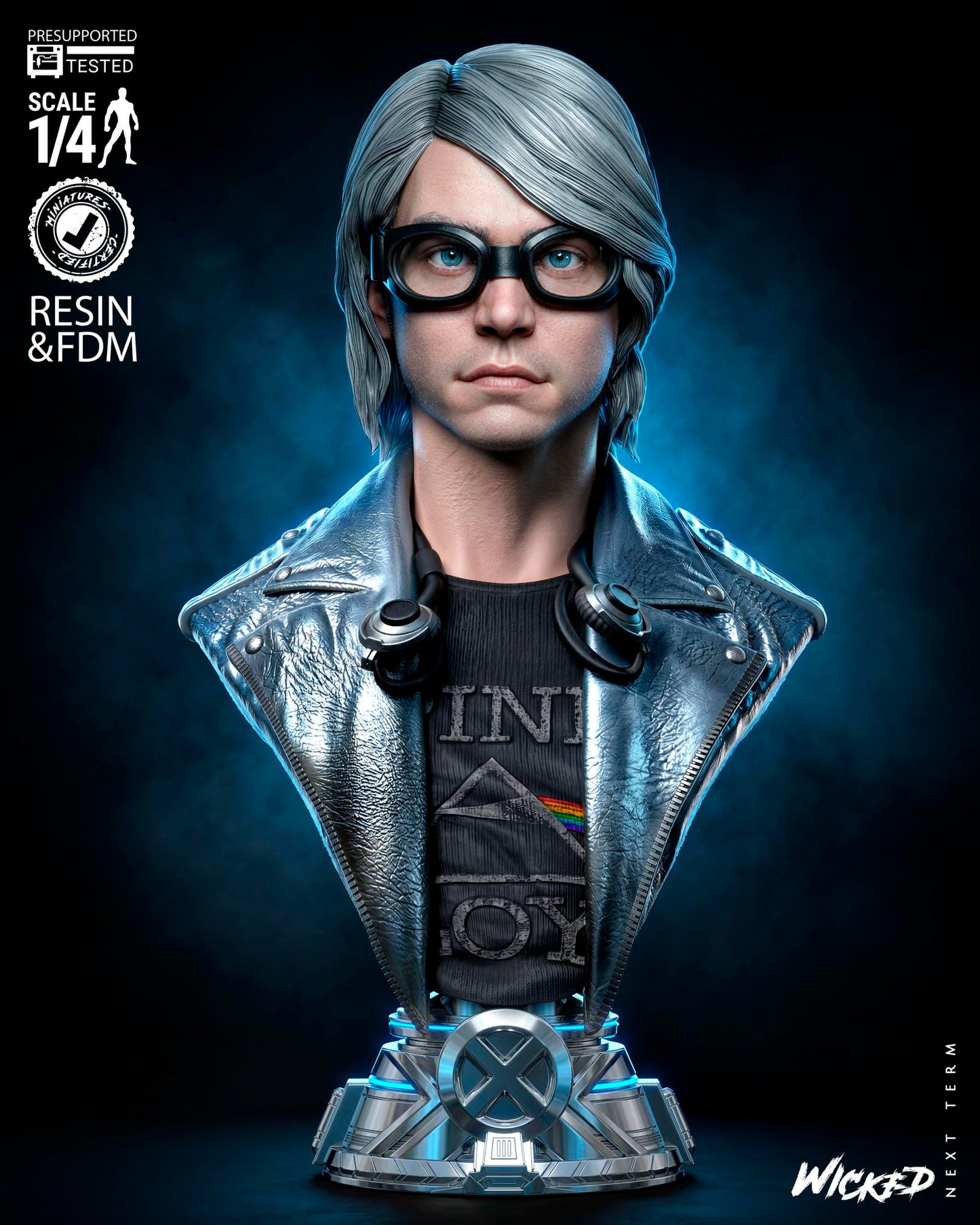Quicksilver (Peter Maximoff) Bust -3d Printed Model Kit - Fan Art