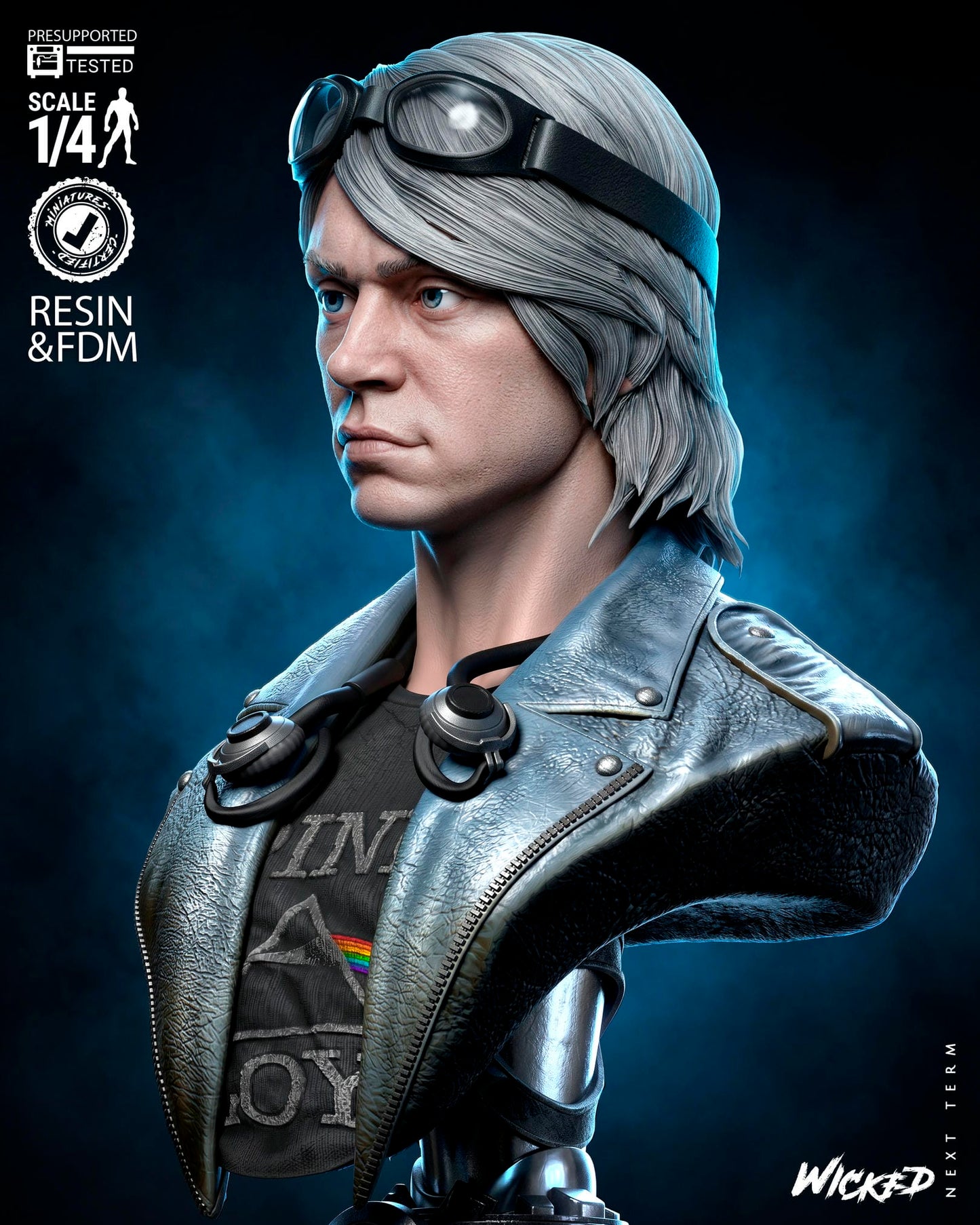 Quicksilver (Peter Maximoff) Bust -3d Printed Model Kit - Fan Art