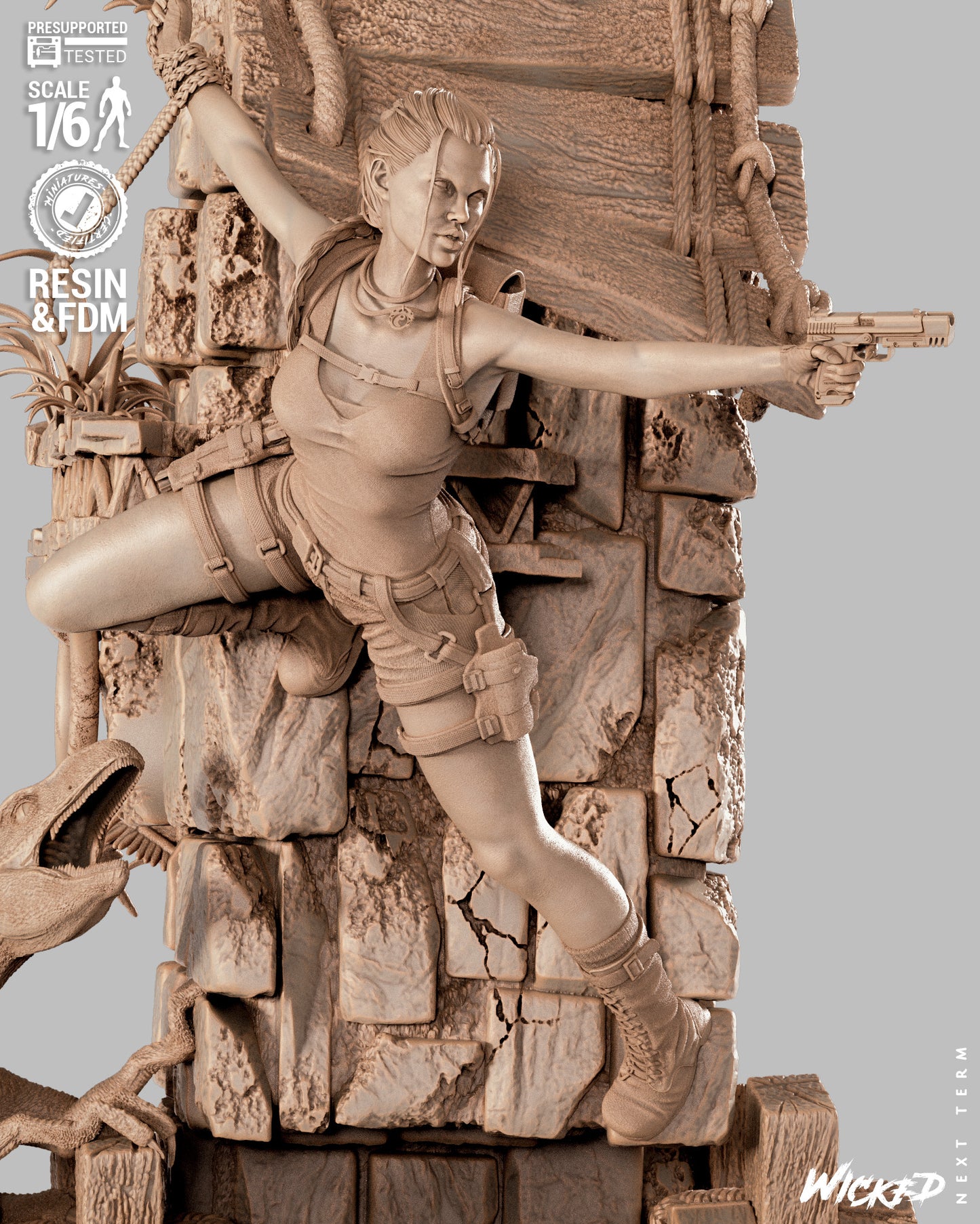 Lara Croft (Fan Art) Sculpt - 1:6 and 1:12 scale 3d Printed Model Kit