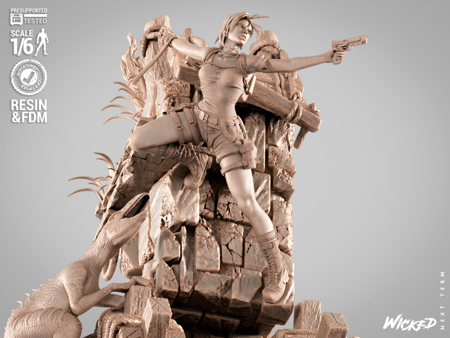 Lara Croft (Fan Art) Sculpt - 1:6 and 1:12 scale 3d Printed Model Kit