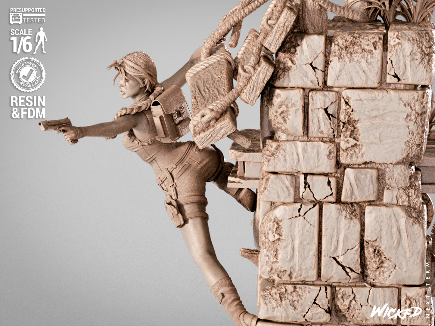 Lara Croft (Fan Art) Sculpt - 1:6 and 1:12 scale 3d Printed Model Kit
