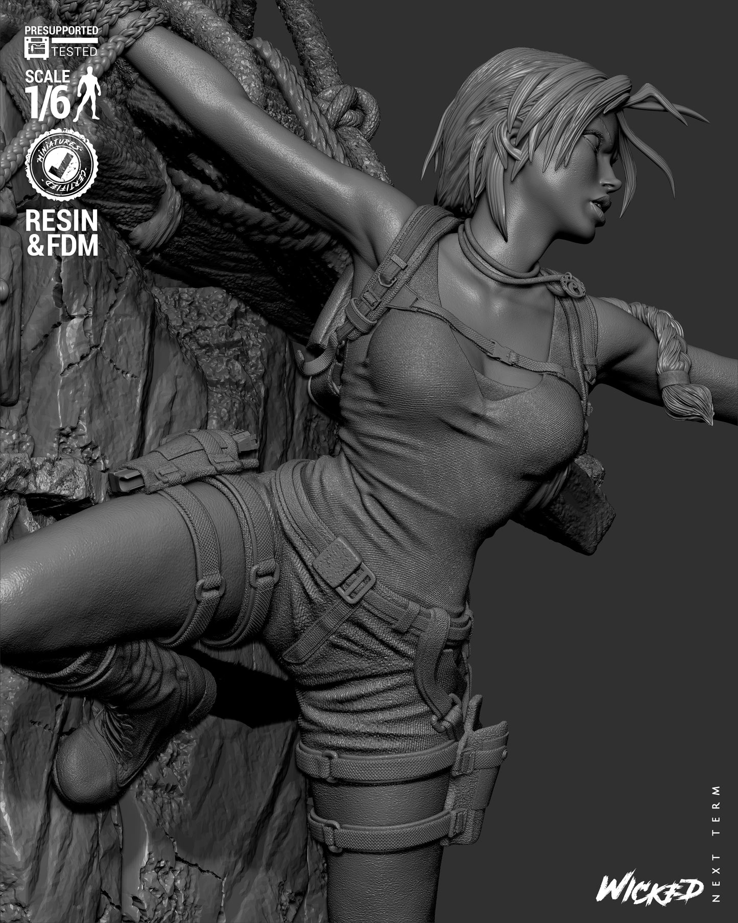 Lara Croft (Fan Art) Sculpt - 1:6 and 1:12 scale 3d Printed Model Kit