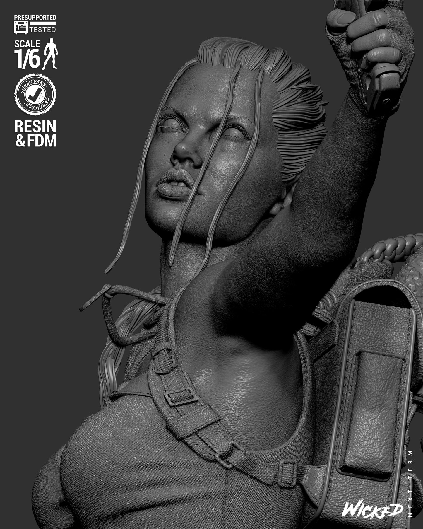 Lara Croft (Fan Art) Sculpt - 1:6 and 1:12 scale 3d Printed Model Kit
